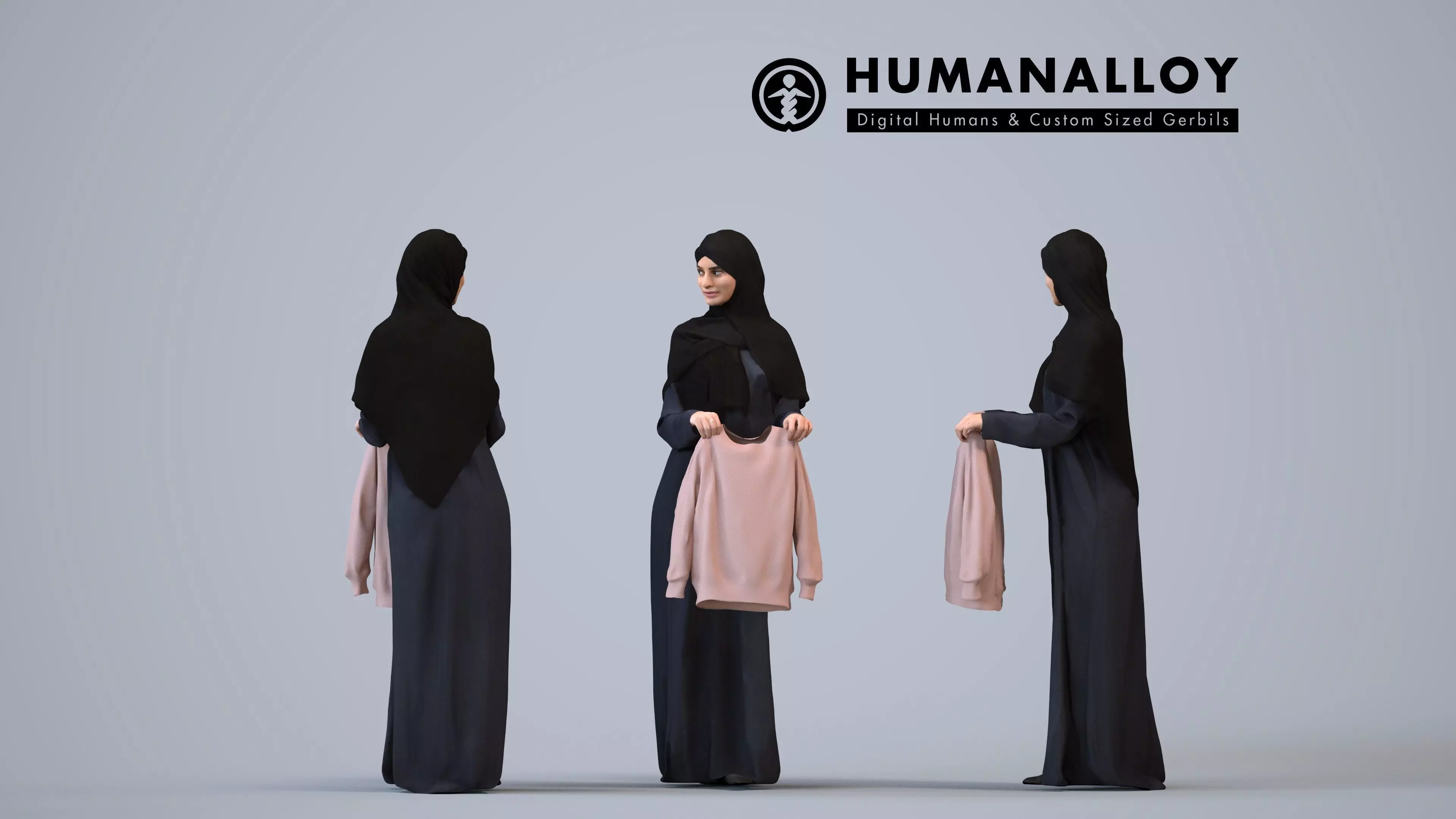 00243Hannah0011 - Adult Middle Eastern woman standing in public 3D model