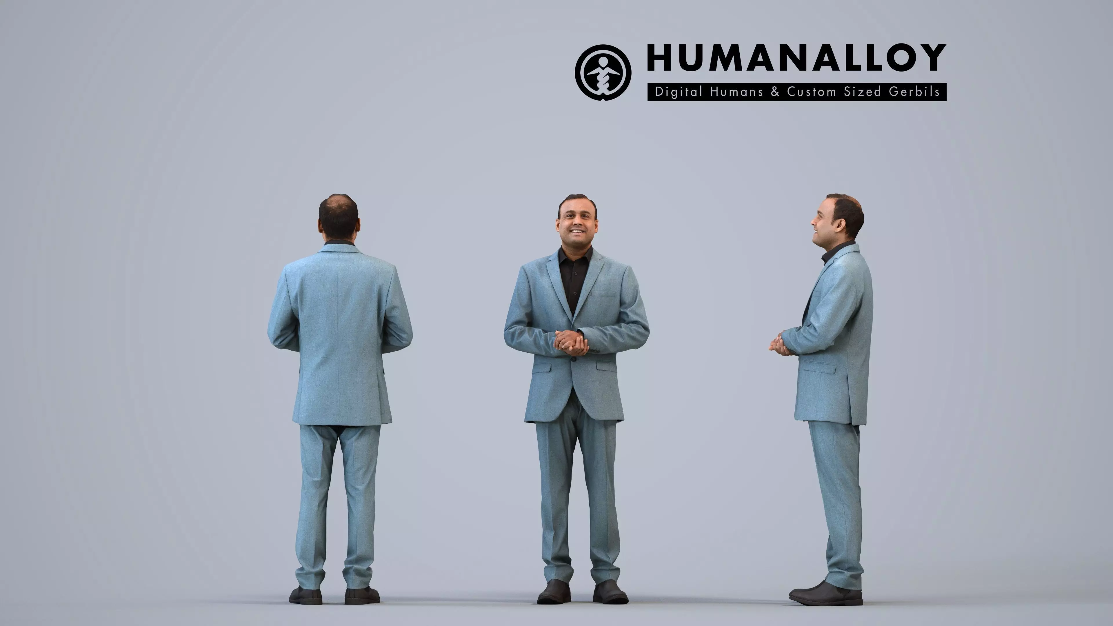 00246Zeef0003 - Adult Indian man waiting in office wearing 3D model