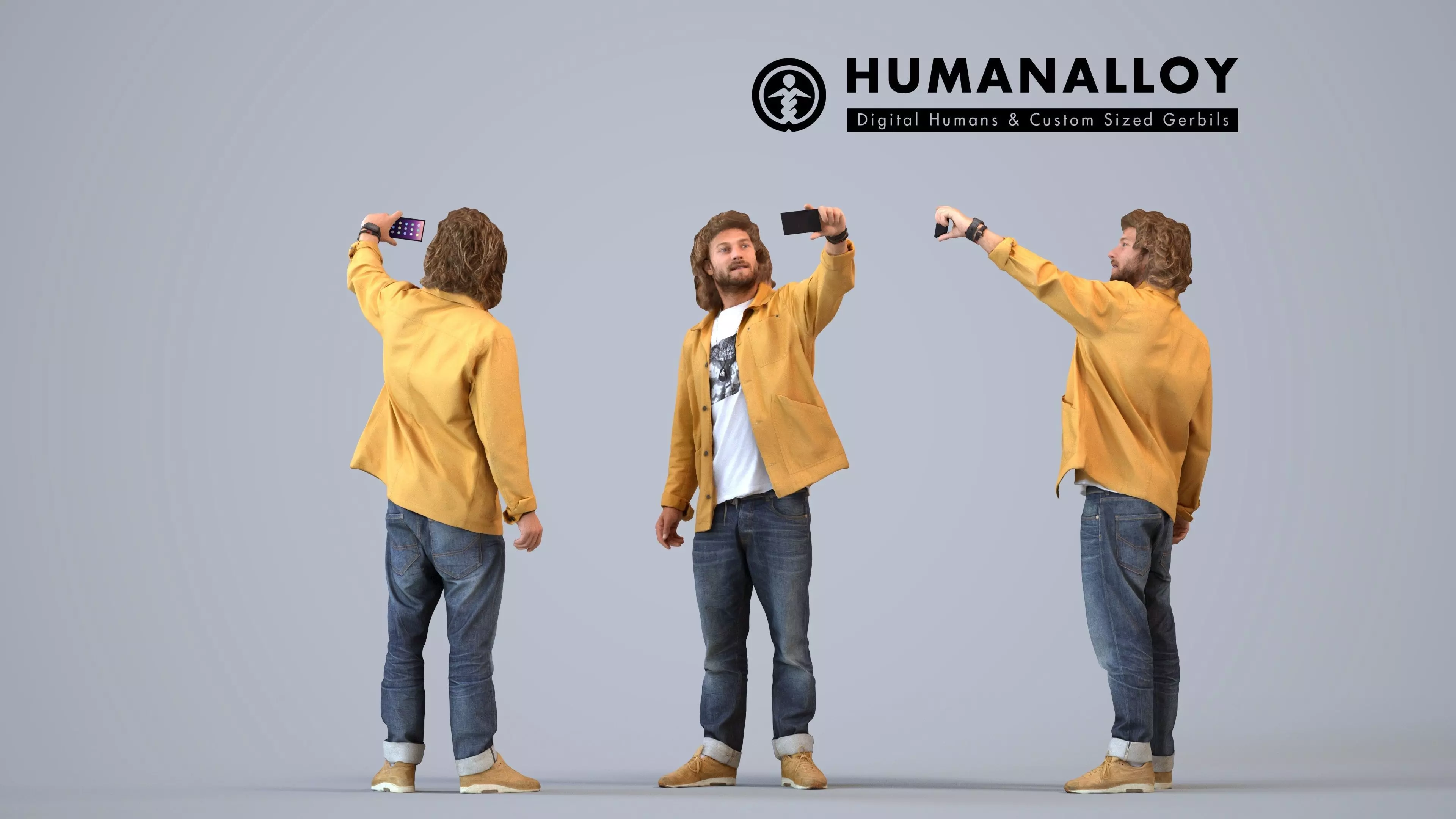 00248Jet0005 - Adult Caucasian man taking photo with smartphone 3D model