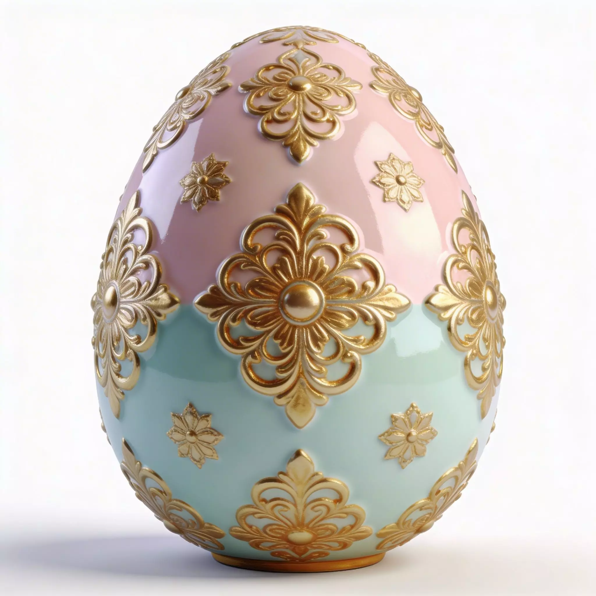 3D LUXURY ORNAMENTAL EASTER EGG WITH GOLD FILIGREE V03 Low-poly 3D model