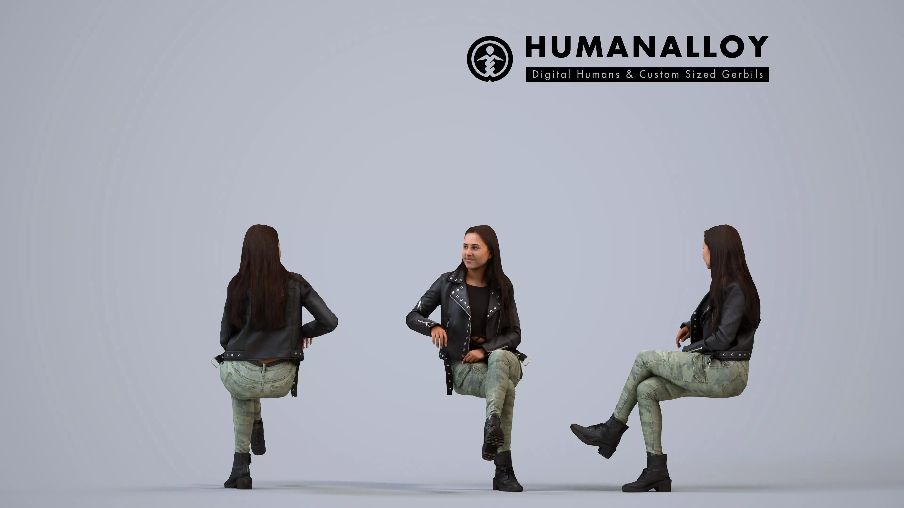 00249Anargul0016 - Adult Indian woman relaxing in public space 3D model