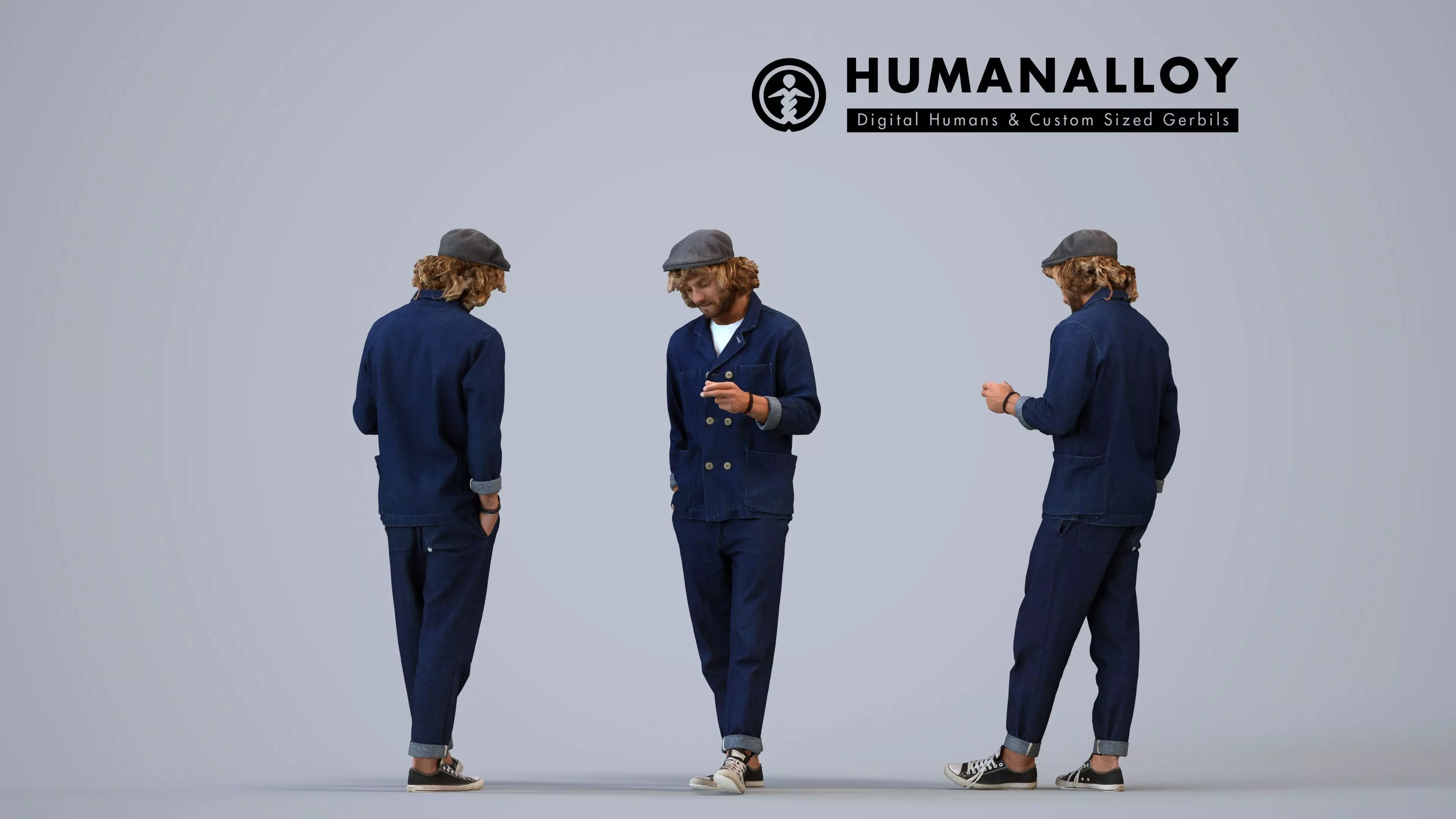 00252Jet0007 - Adult Caucasian man standing in public space 3D model