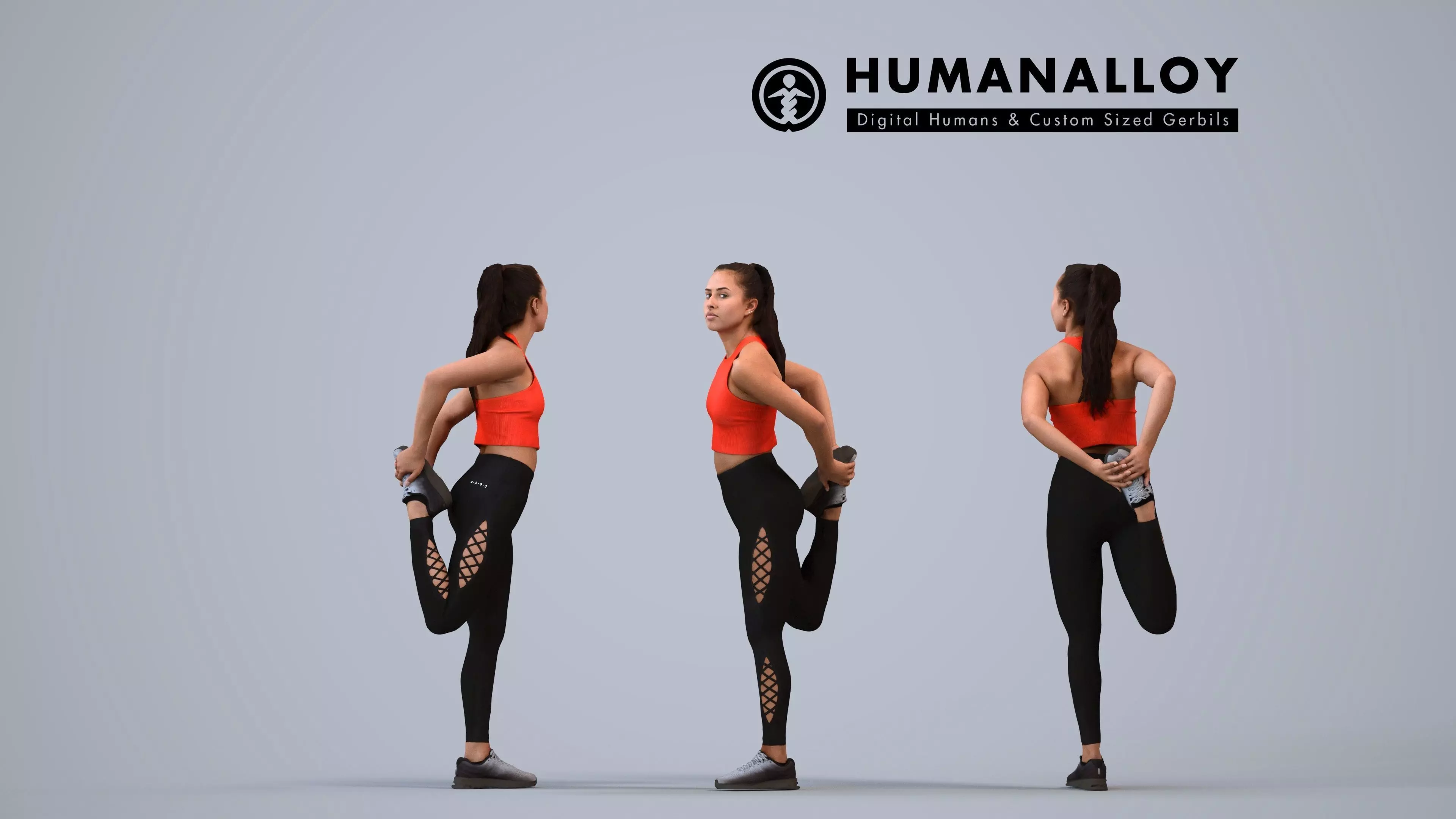 00253Anargul0008 - Adult Caucasian woman running in athletic 3D model