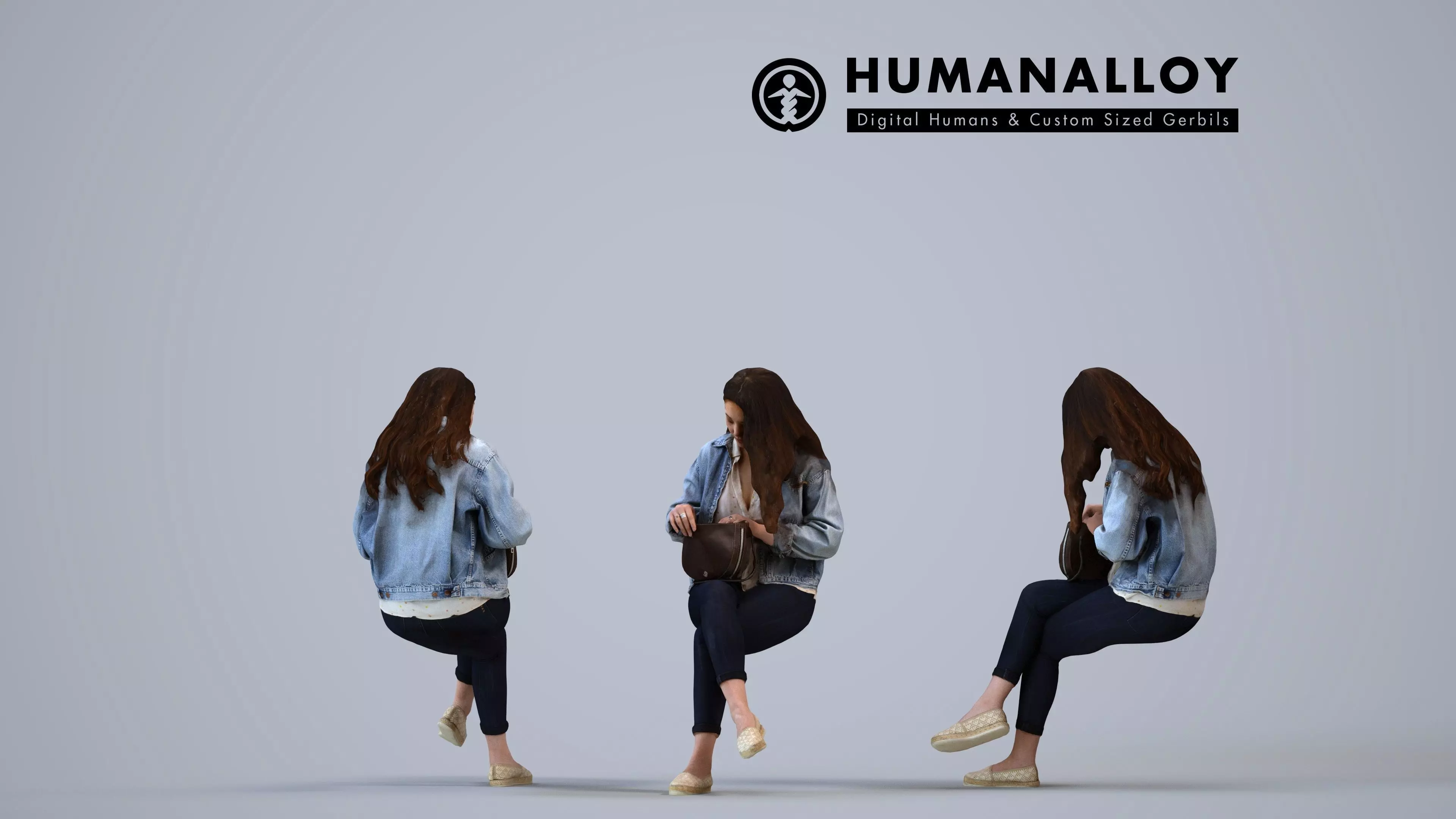 00253Sari0010 - Adult Caucasian woman relaxing in public space 3D model