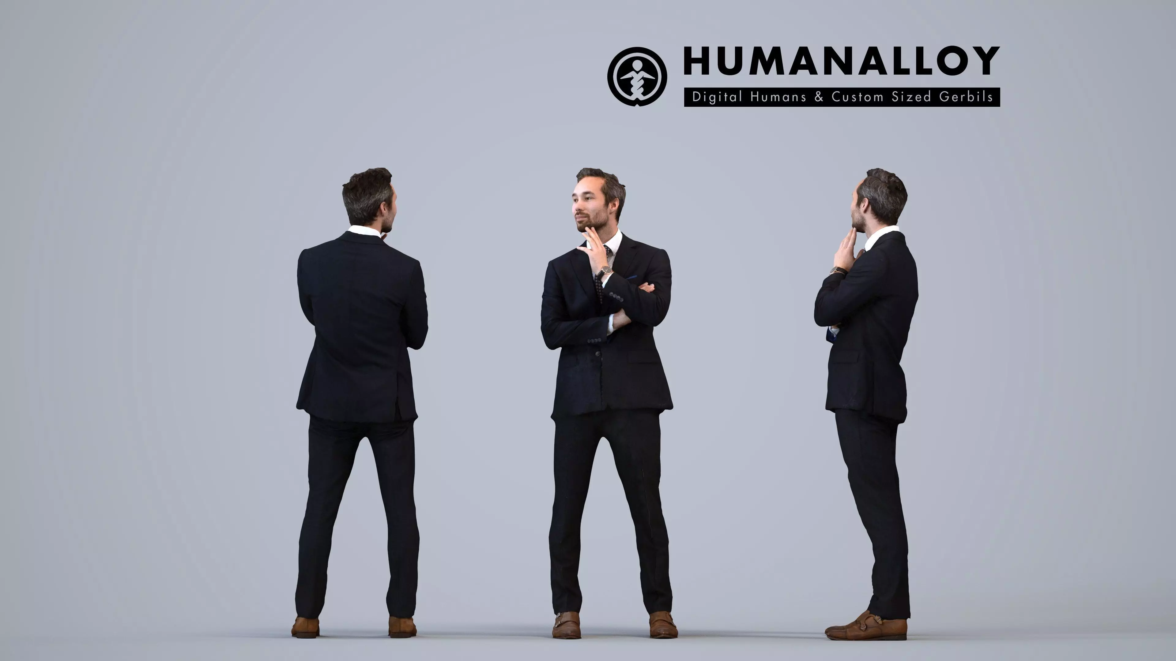 00256Daud0002 - Adult Caucasian man standing in office wearing 3D model