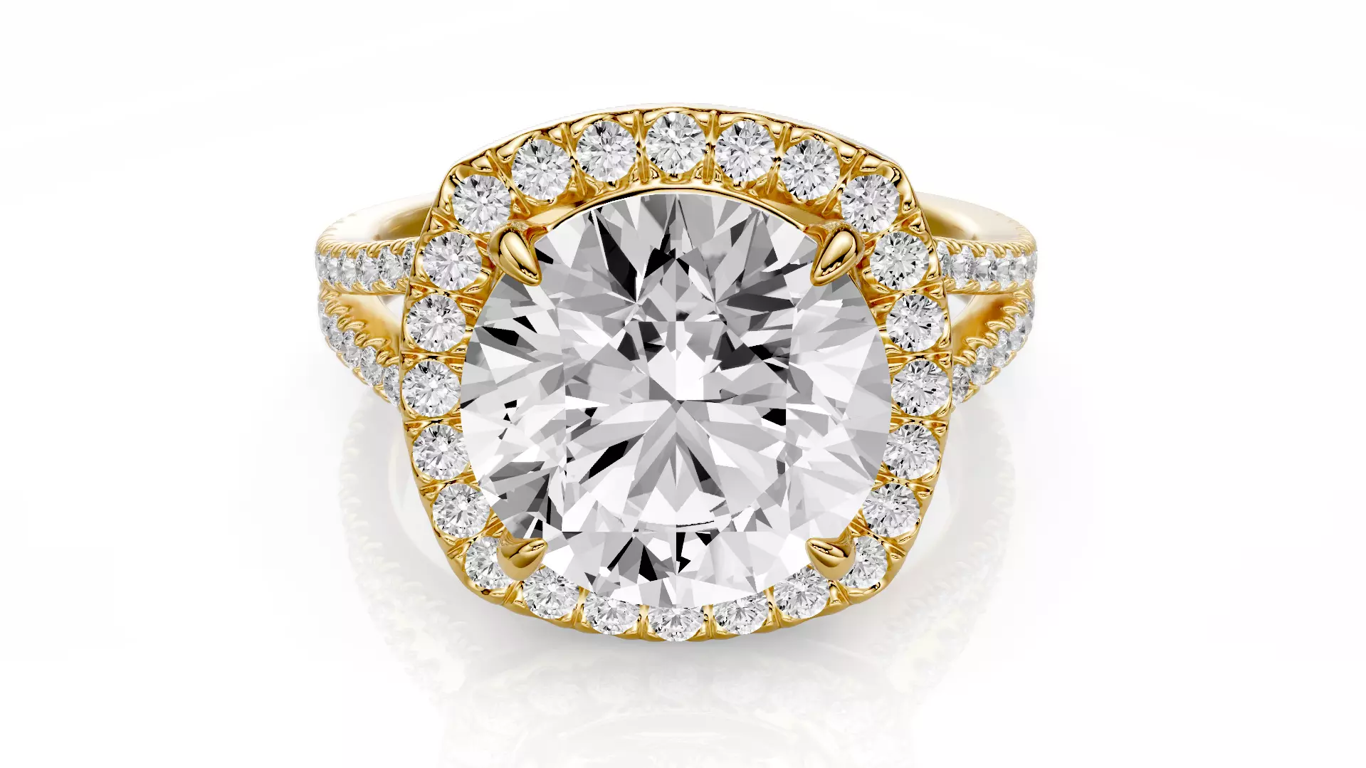 Engagement ring Rina 3ct 3D print model