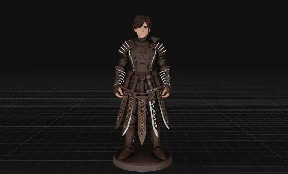 Final Fantasy XI Haubergeon 3d Model Stylized Game Ready Warrior 3D print model