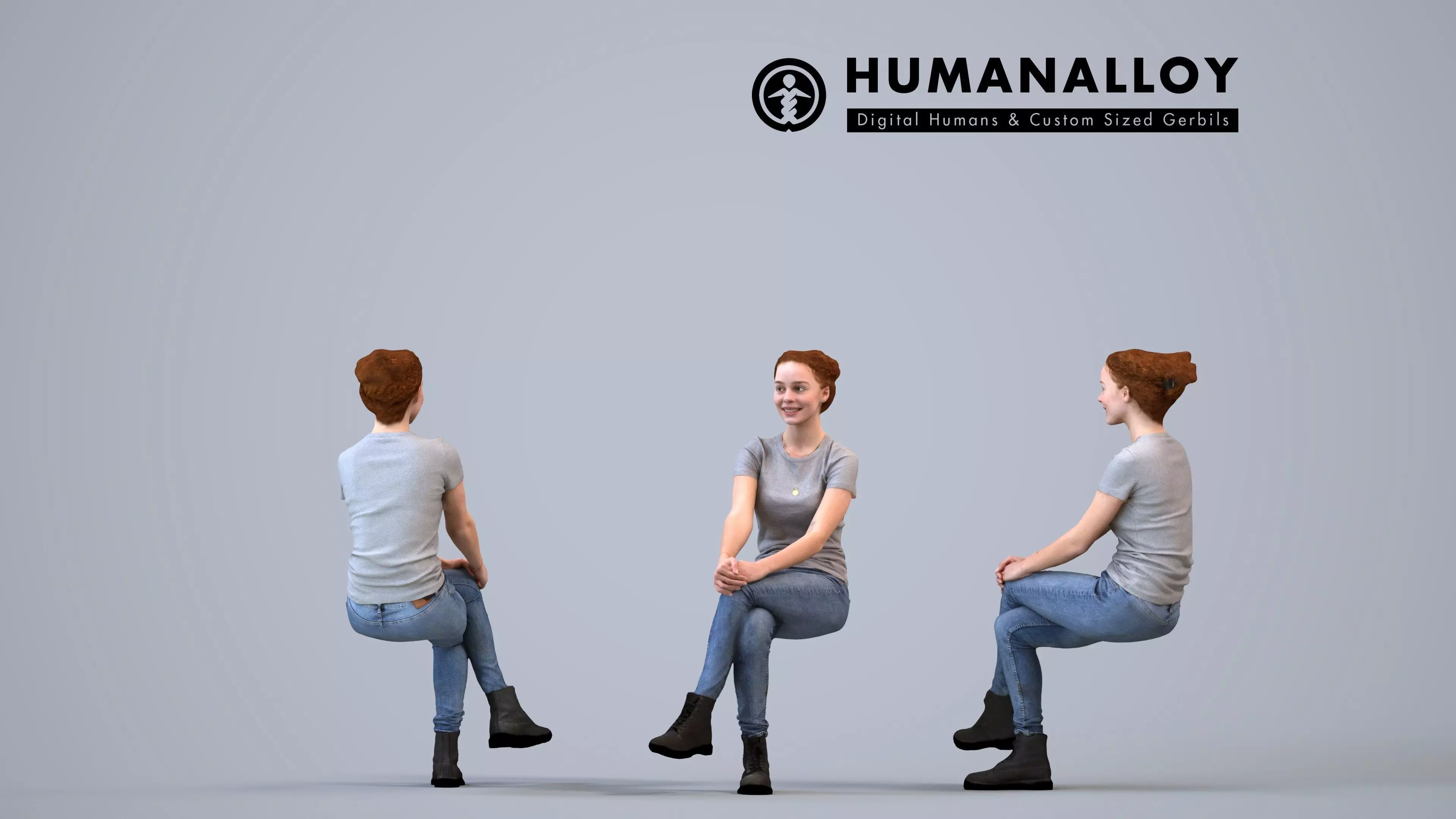 00262Marva0013 - Adult Caucasian woman relaxing at home in 3D model