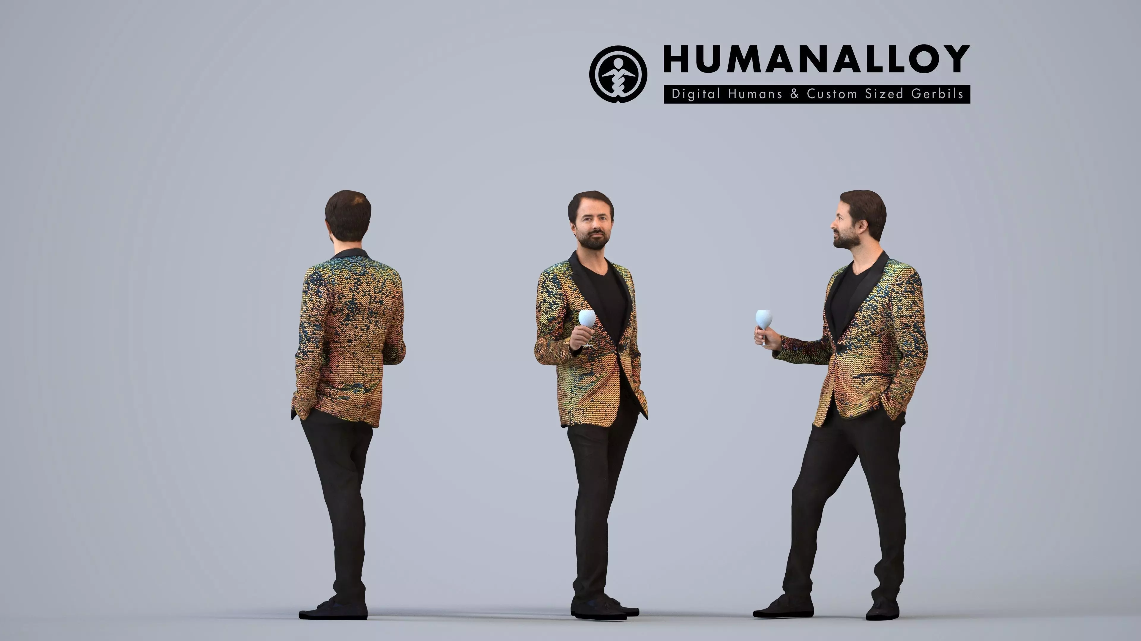 00267Bipini0006 - Adult Indian man standing in restaurant 3D model