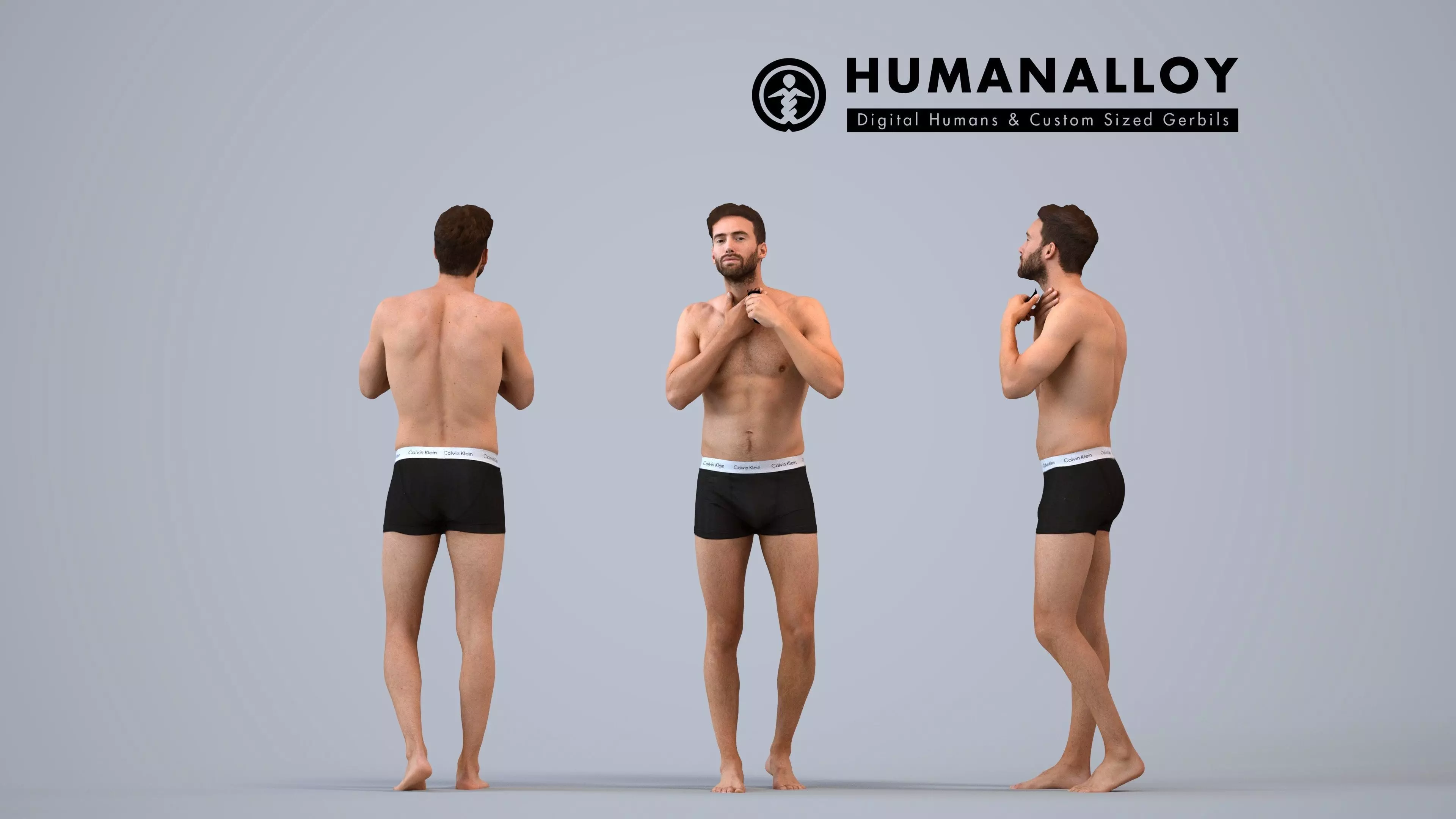 00272Olivier006 - Adult Caucasian man shaving in bathroom 3D model