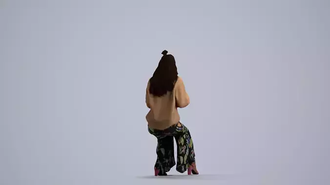 00275Denise013 - Adult Caucasian woman eating at home in casual 3D model 3