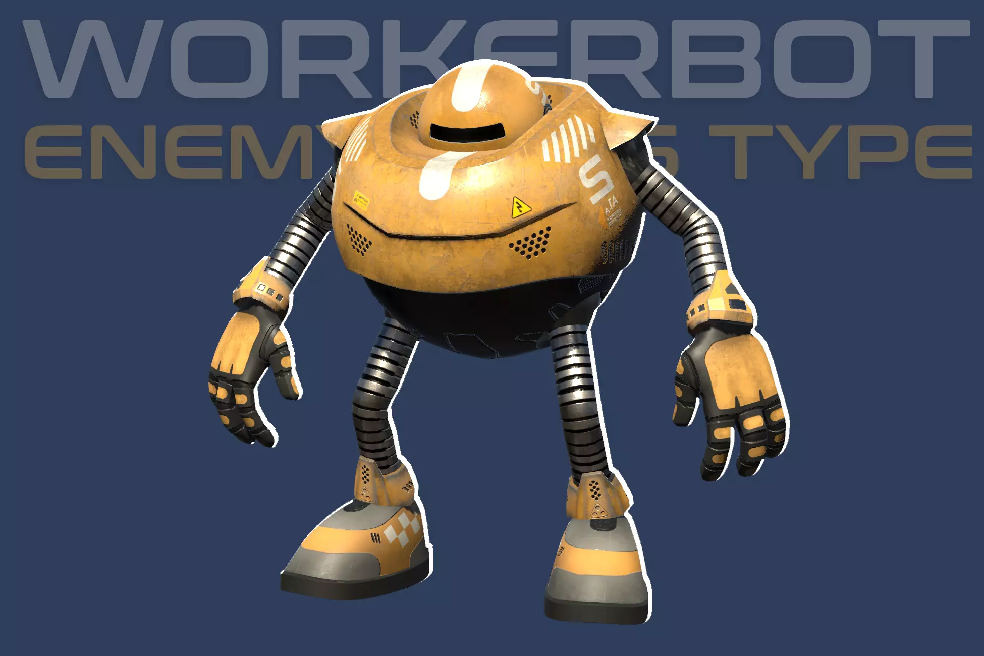 Workerbot Boss - Robot Low-poly 3D model