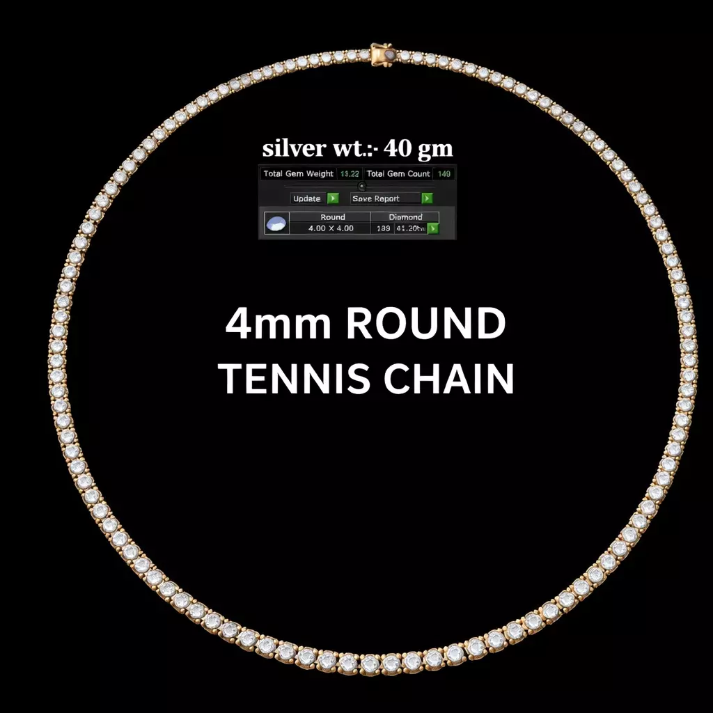 4mm Round Tennis Chain 3D print model