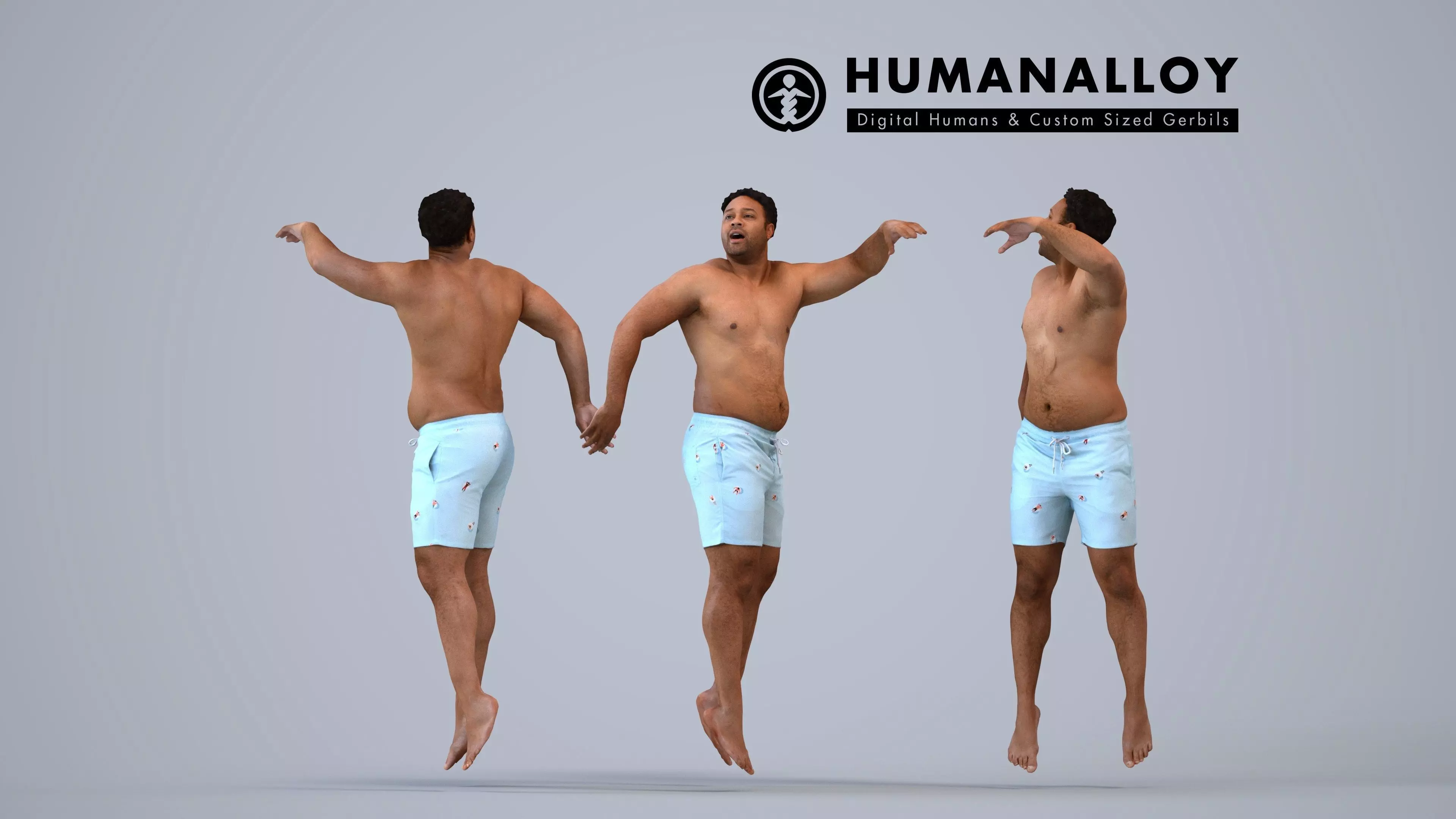 00301Allen006 - Adult Black male exercising in athletic wear 3D model