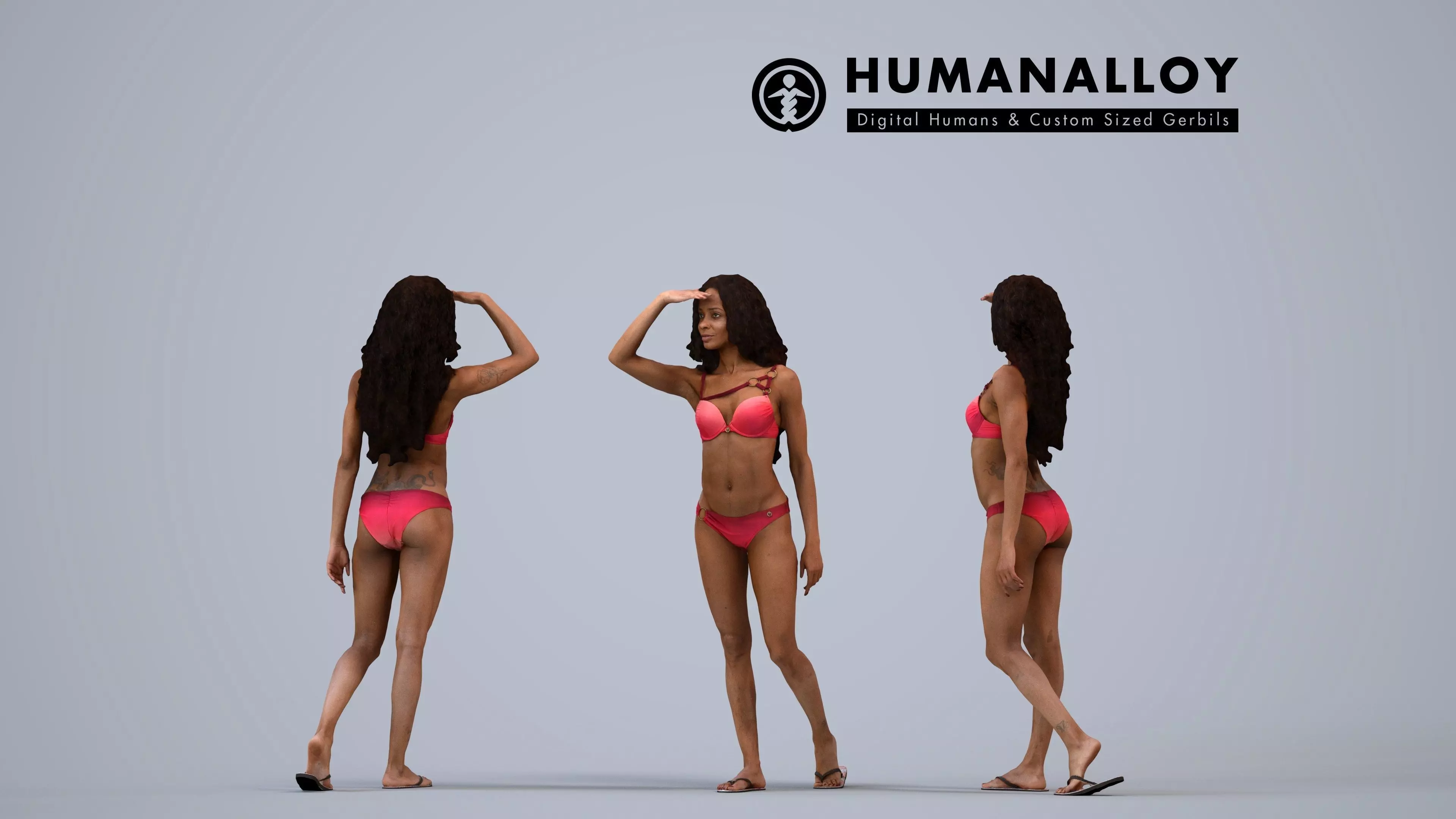 00303Carolina003 - Adult Black woman relaxing in summer attire 3D model