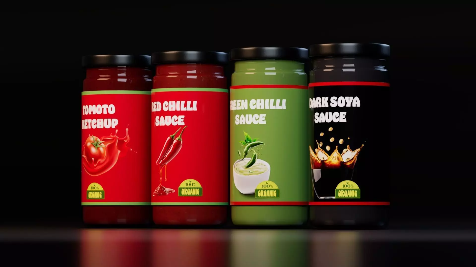 Premium Sauce Jar Collection 3D model