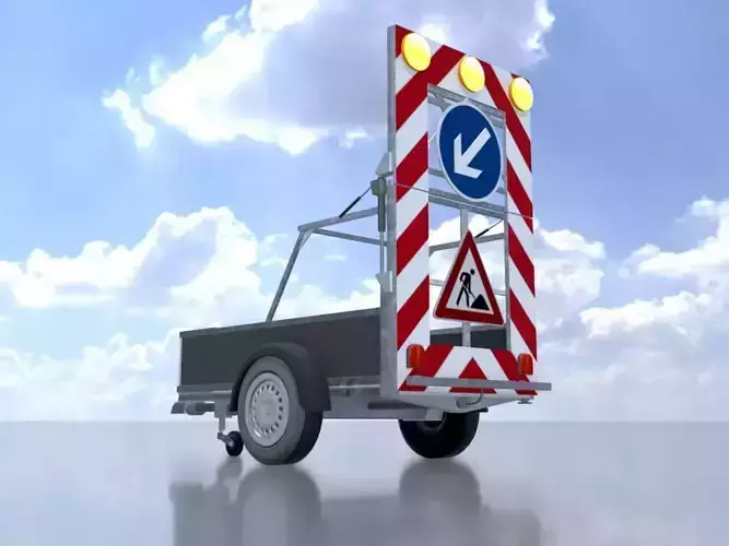 Traffic sign 615 Mobile barrier sign left 2500x1700