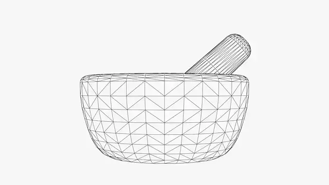 Ancient Stone Mortar And Pestle - UE4 And UE5 Optimized Low-poly 3D model 3