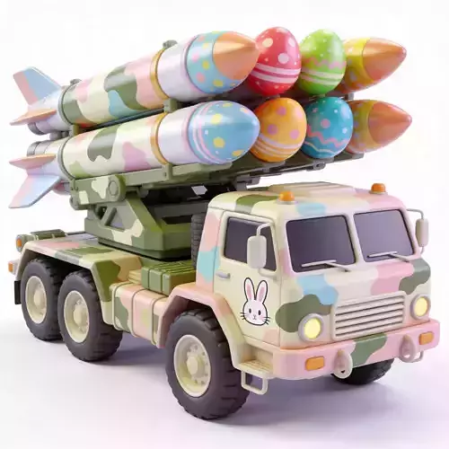 EASTER EGG ROCKET LAUNCHER 3D MODEL 