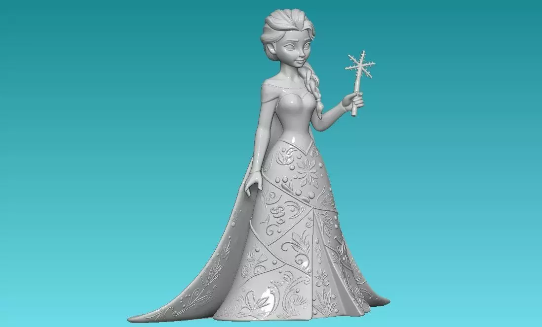 Elsa princess model - 3D print 3D print model