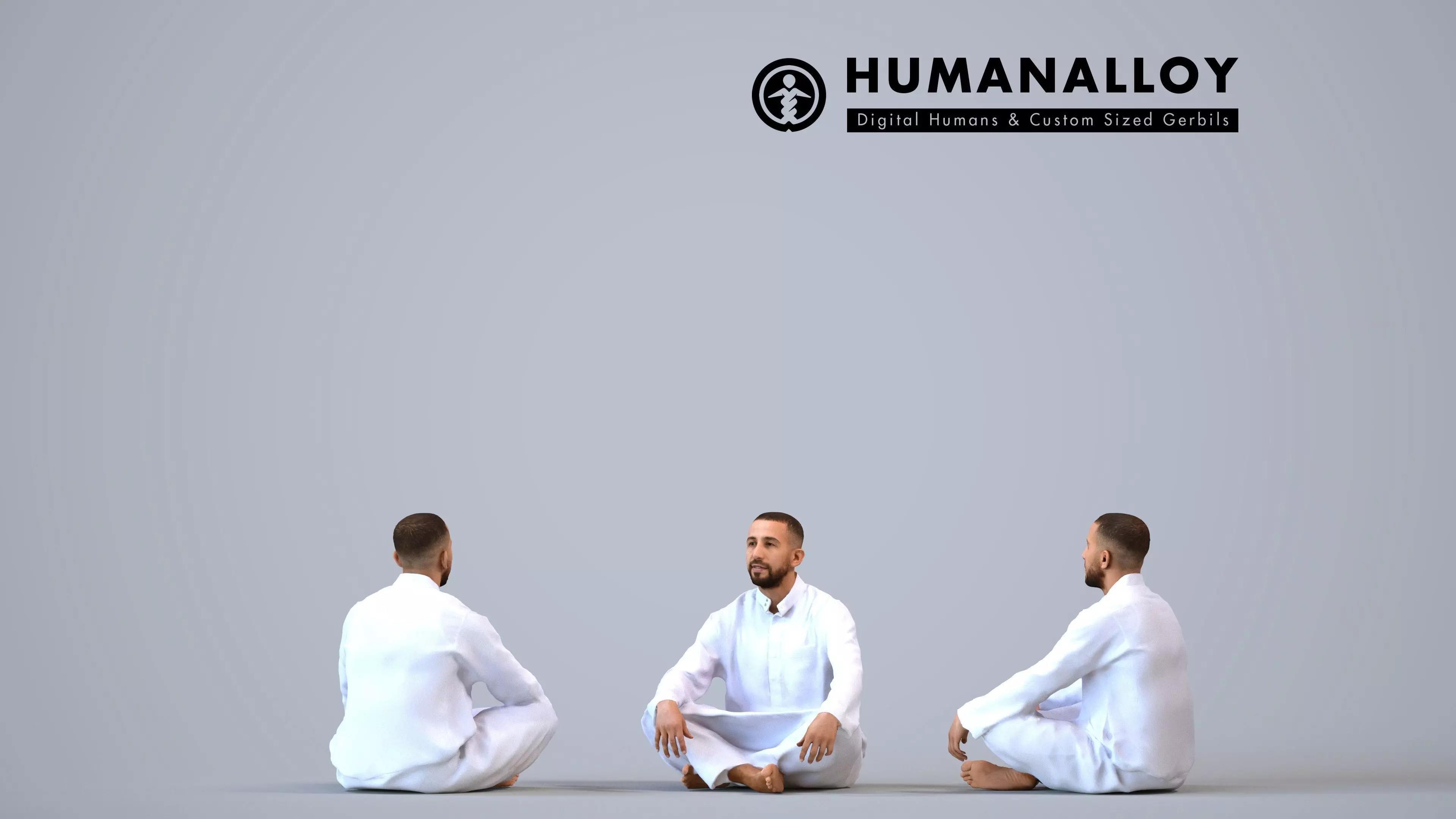 00318Adil002 - Adult Middle Eastern man relaxing in low seated 3D model