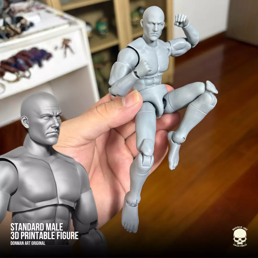 Standard Male 3D printable action figure 3D print model