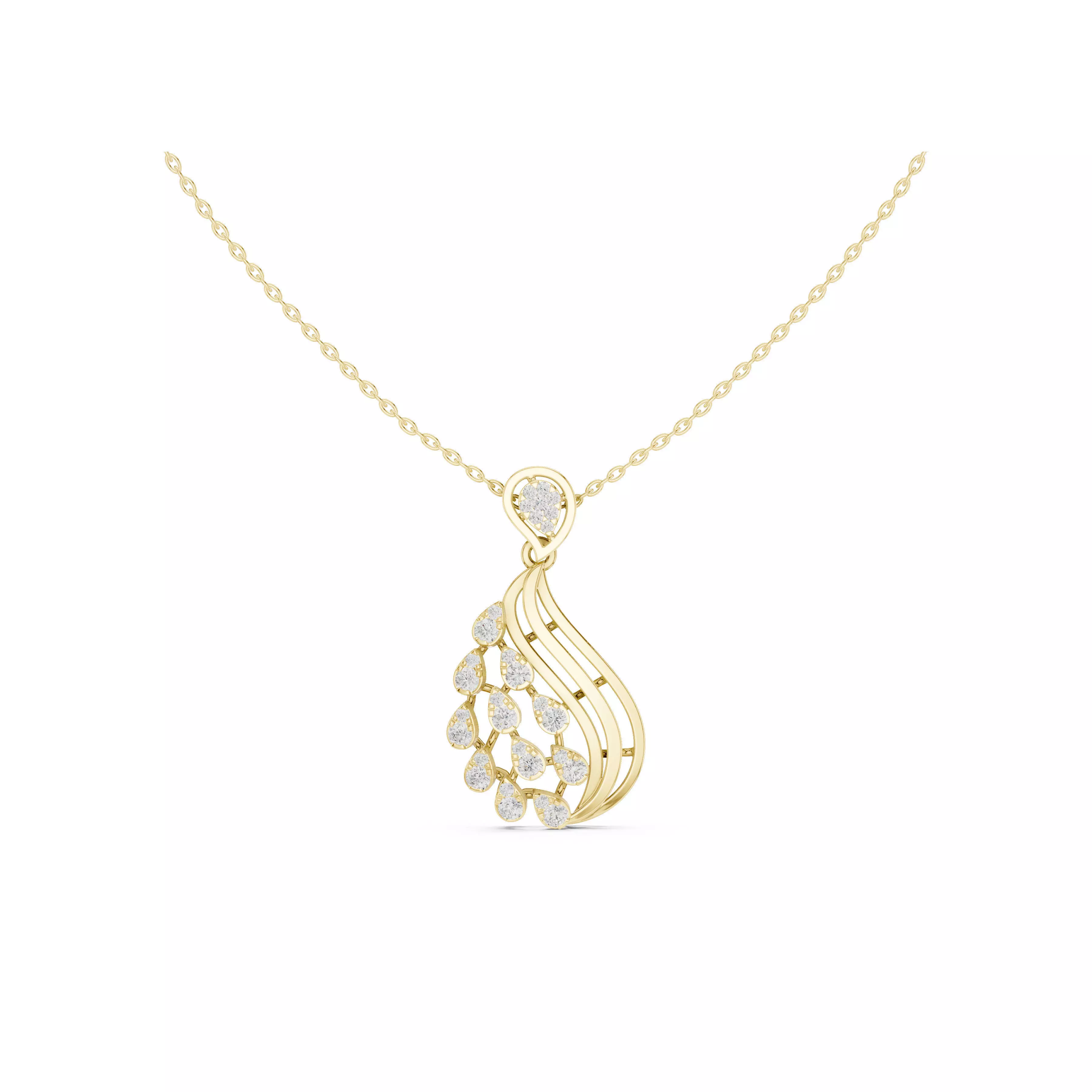 Jewelry Pear Diamond Drop Pendant Teardrop Gold Necklace CAD 3D print model