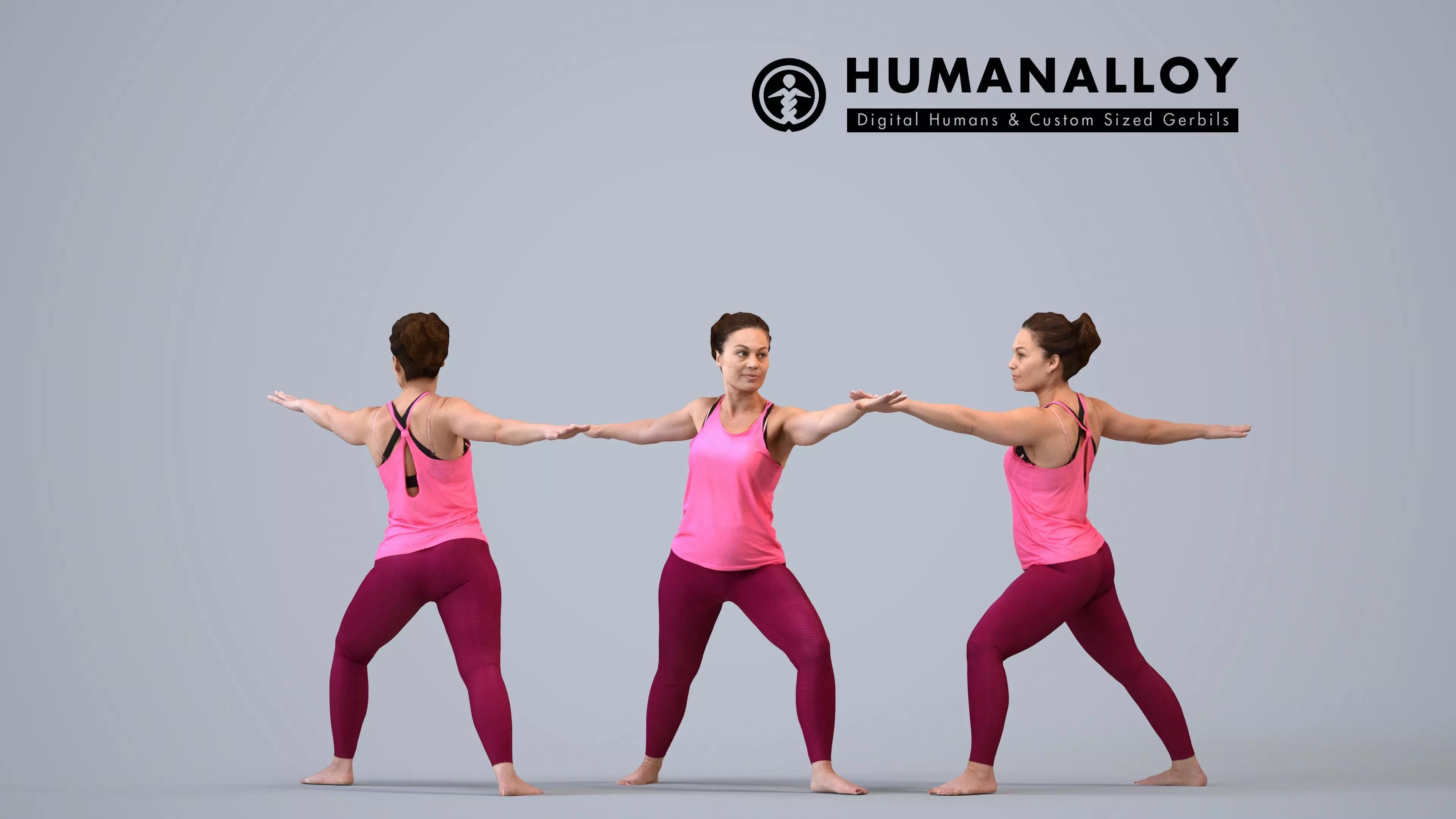 00349Anisa006 - Adult Caucasian woman exercising in modern 3D model