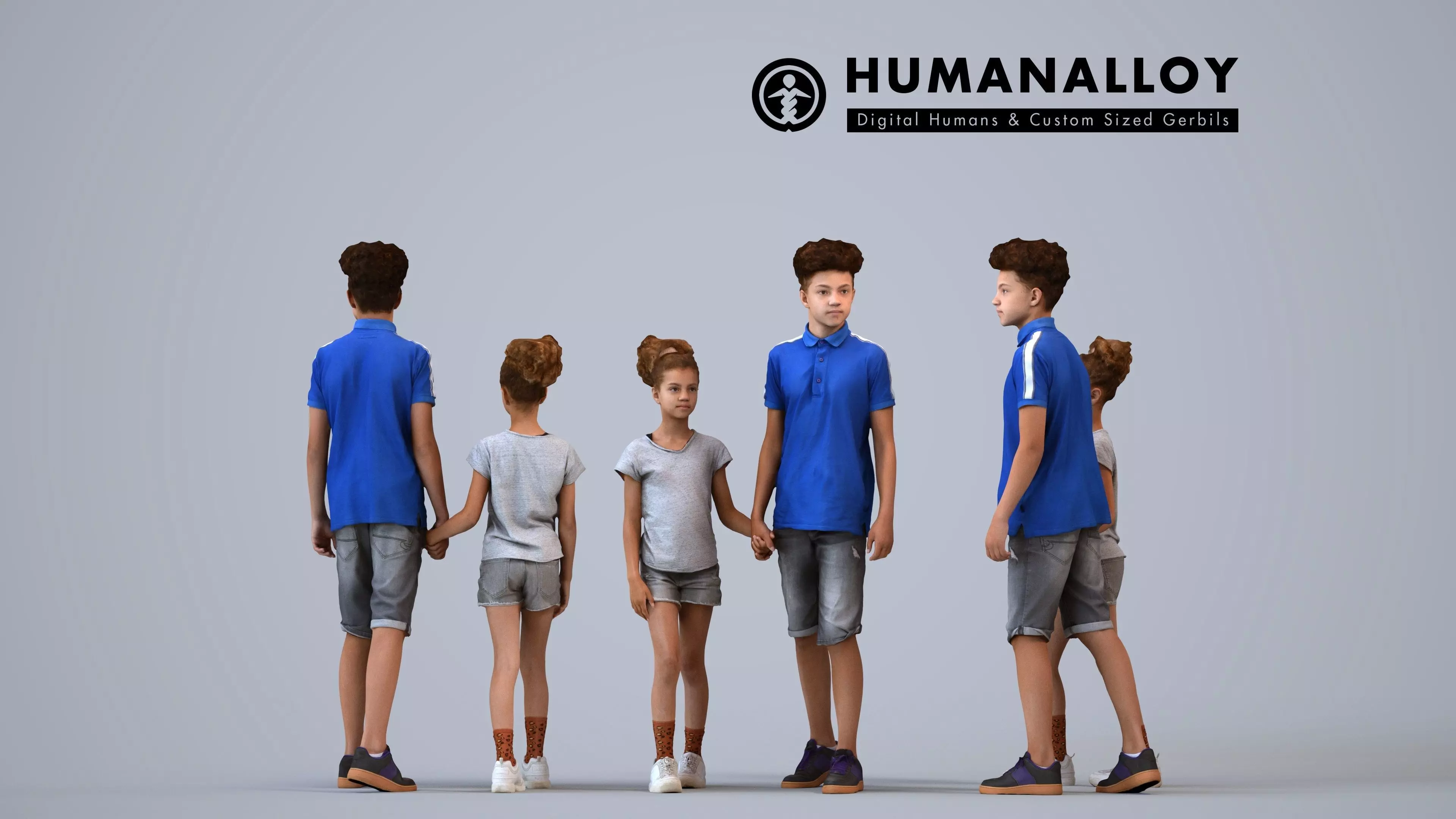 00352Lucas006 - Mixed-ethnicity teens bonding in casual summer 3D model