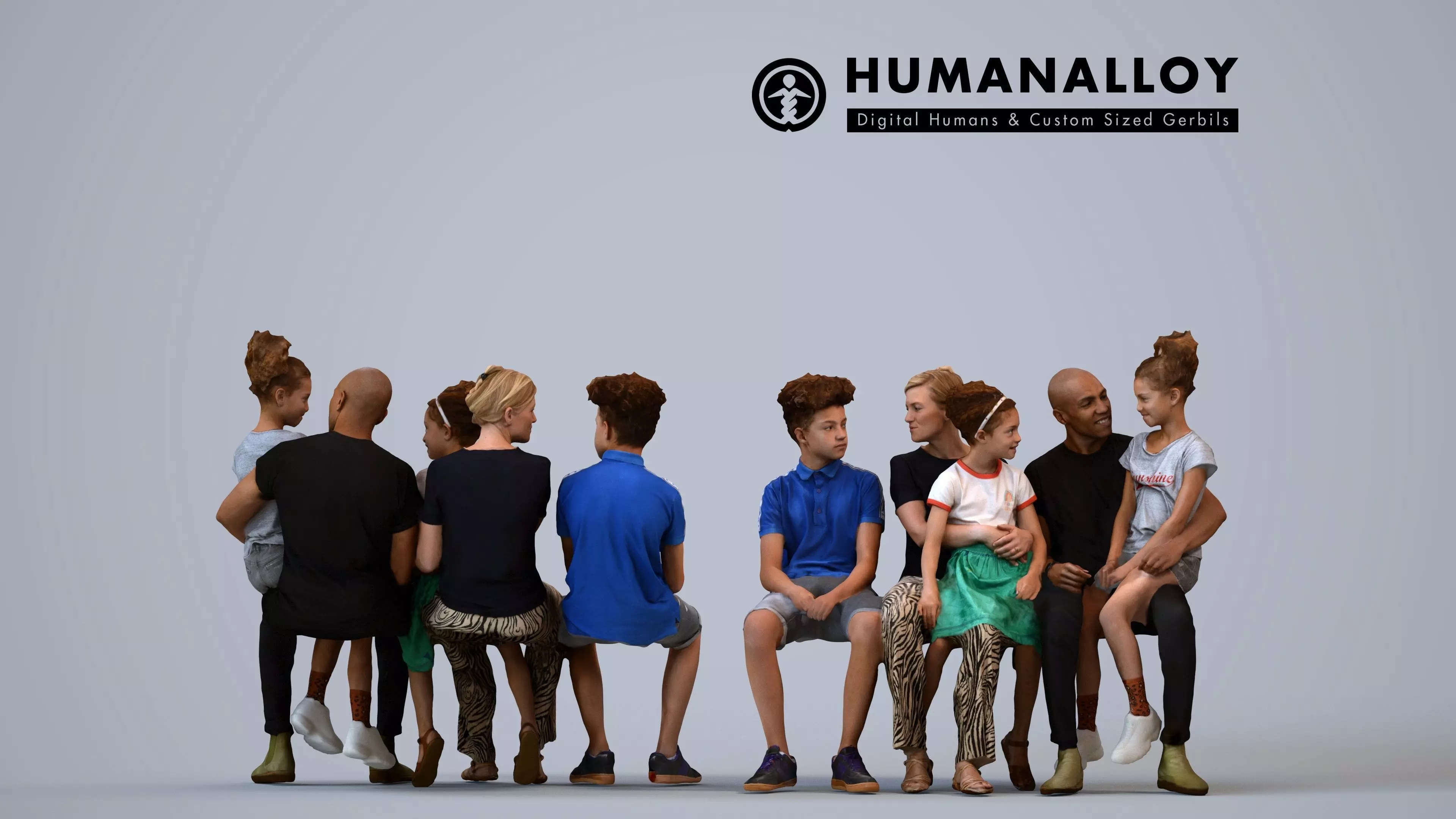 00355Sophie020 - Adult diverse people sitting together bonding 3D model