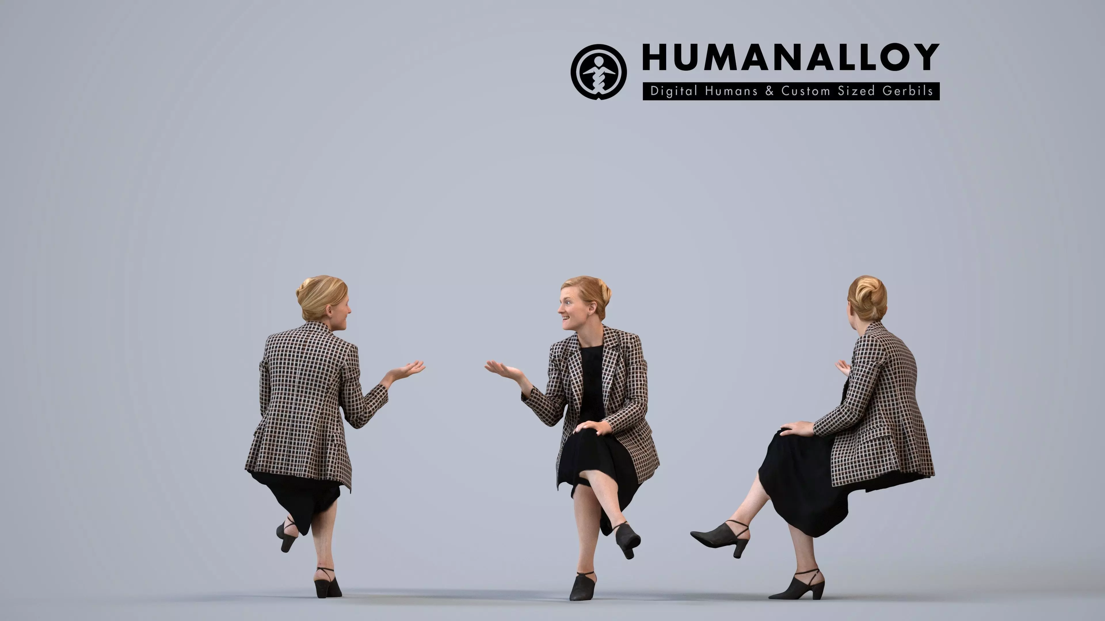00362Sophie009 - Adult Caucasian woman talking in office 3D model