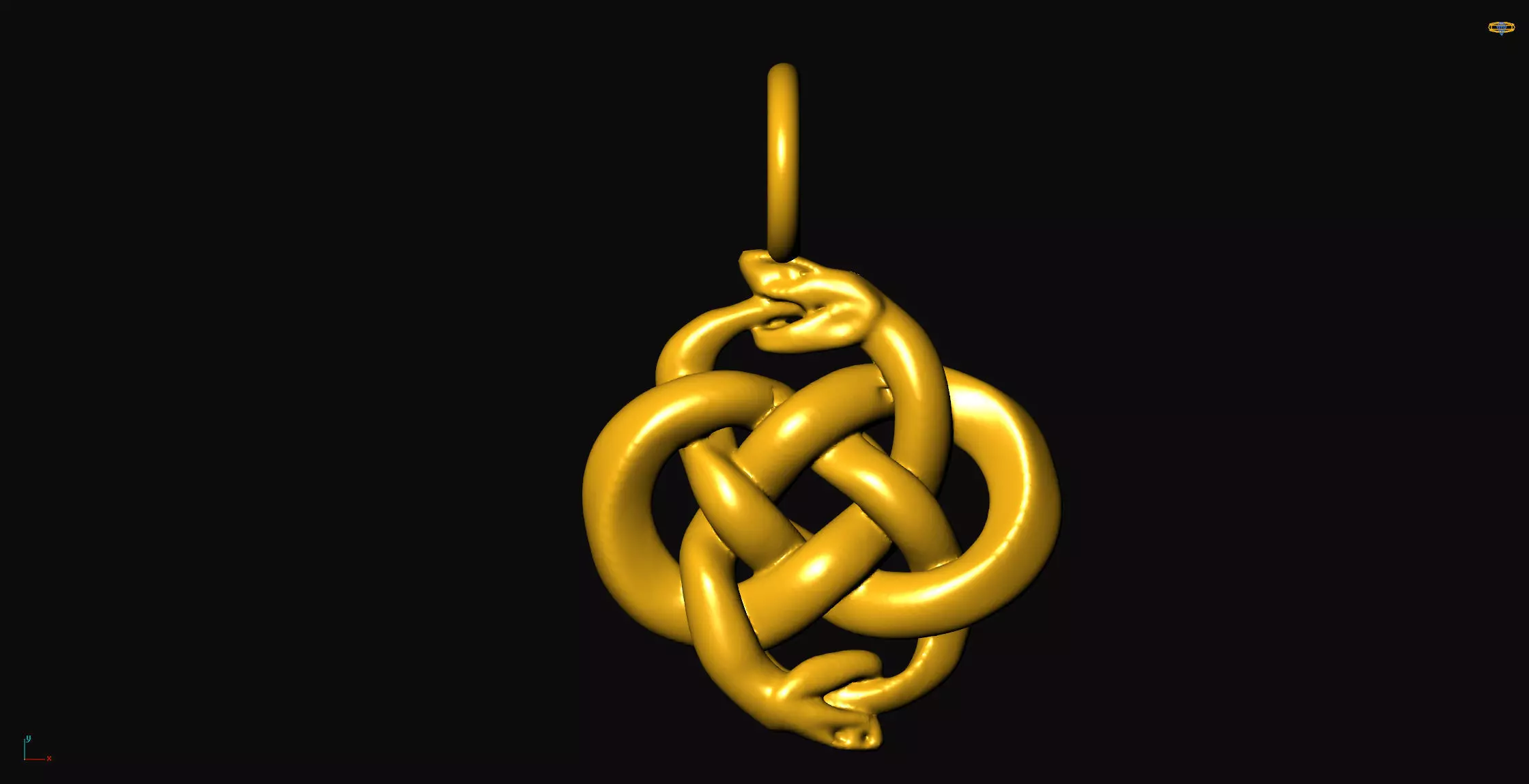 Snakes endless gothic pendant charms - one inch pendant Free 3D print model
