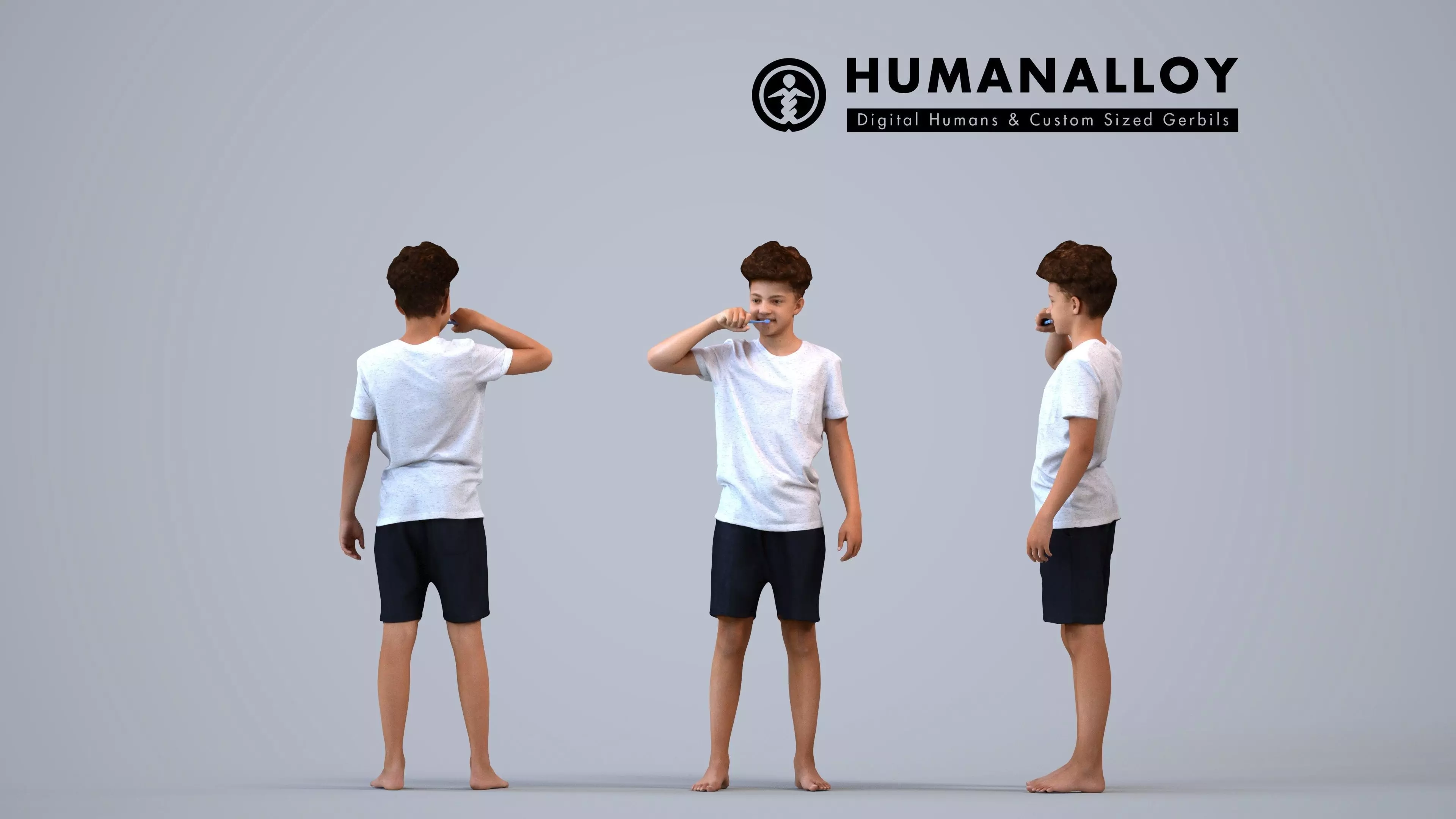 00367Lucas004 - Teen mixed-race male standing casually at home 3D model