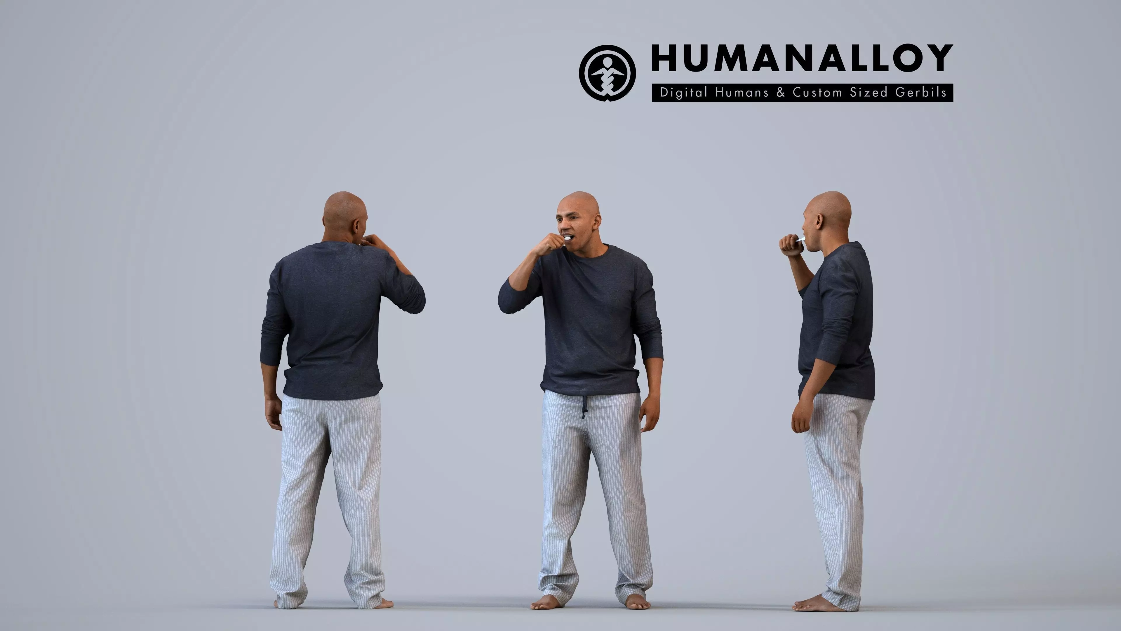 00369Carl003 - Adult Black man talking at home in transitional 3D model