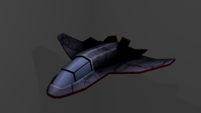 Spaceship low-poly fighter jet