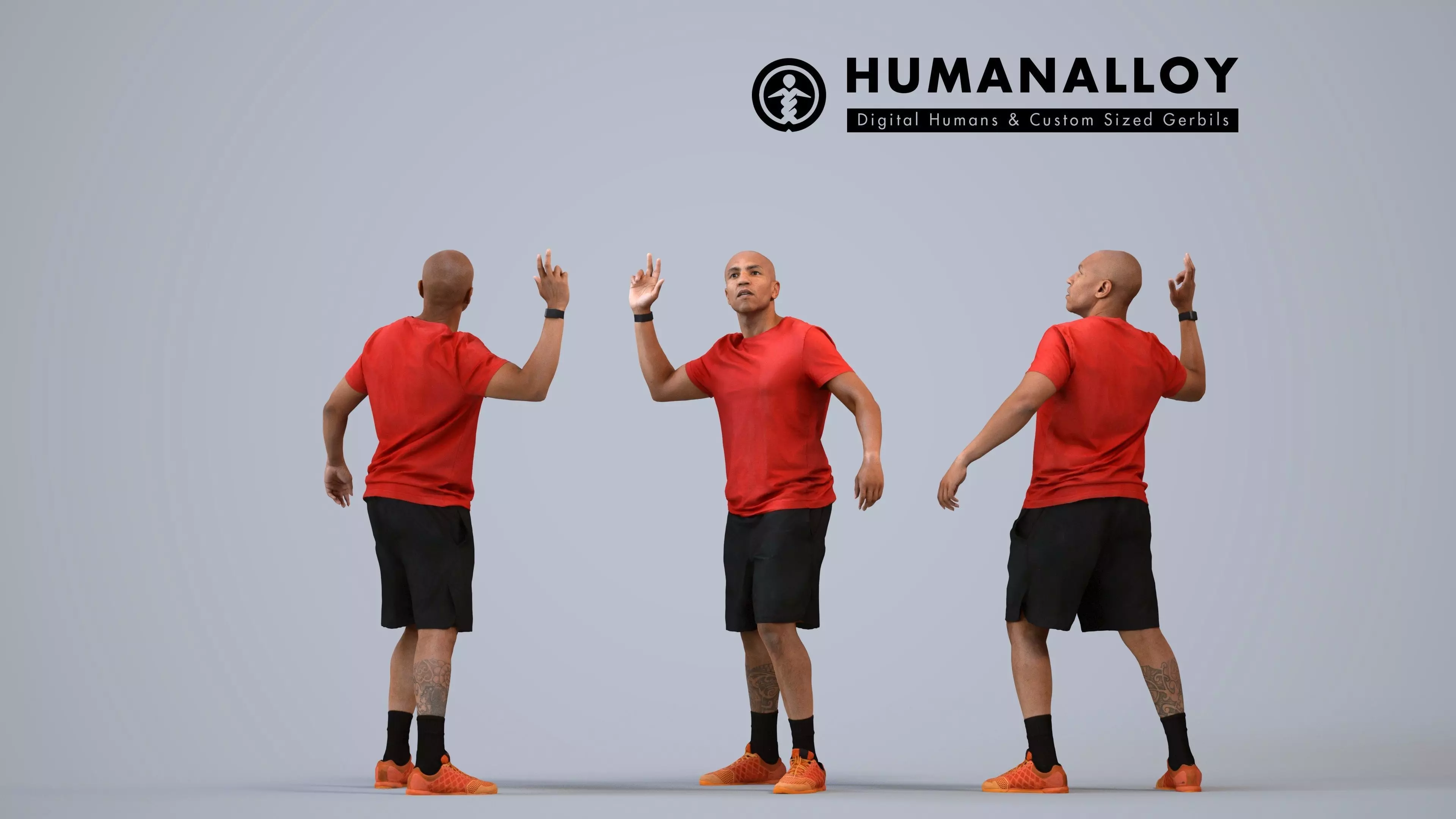 00373Carl008 - Adult Black male exercising in athletic wear for 3D model