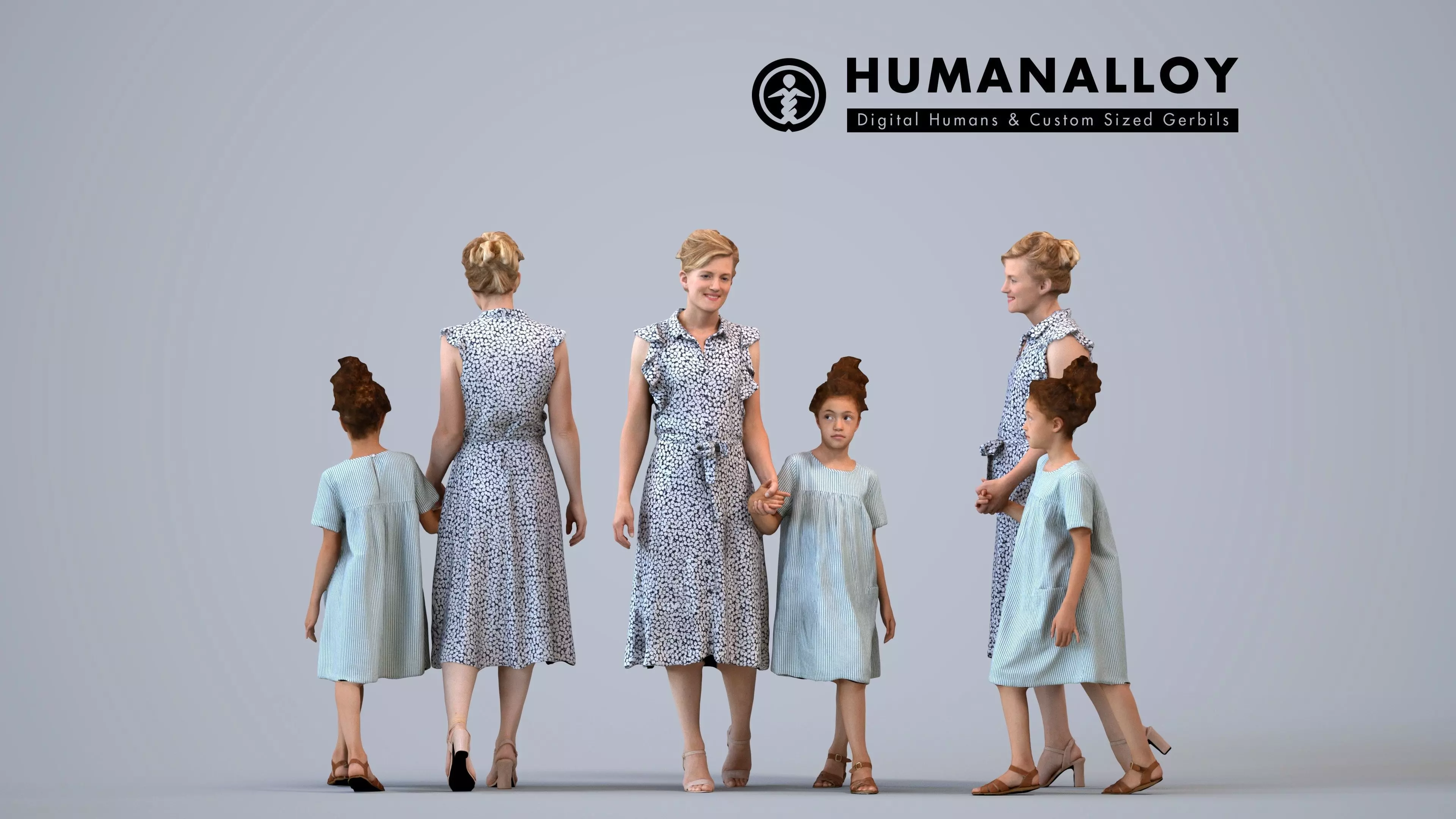 00377Chloe001 - Adult Caucasian woman and mixed-ethnicity child 3D model