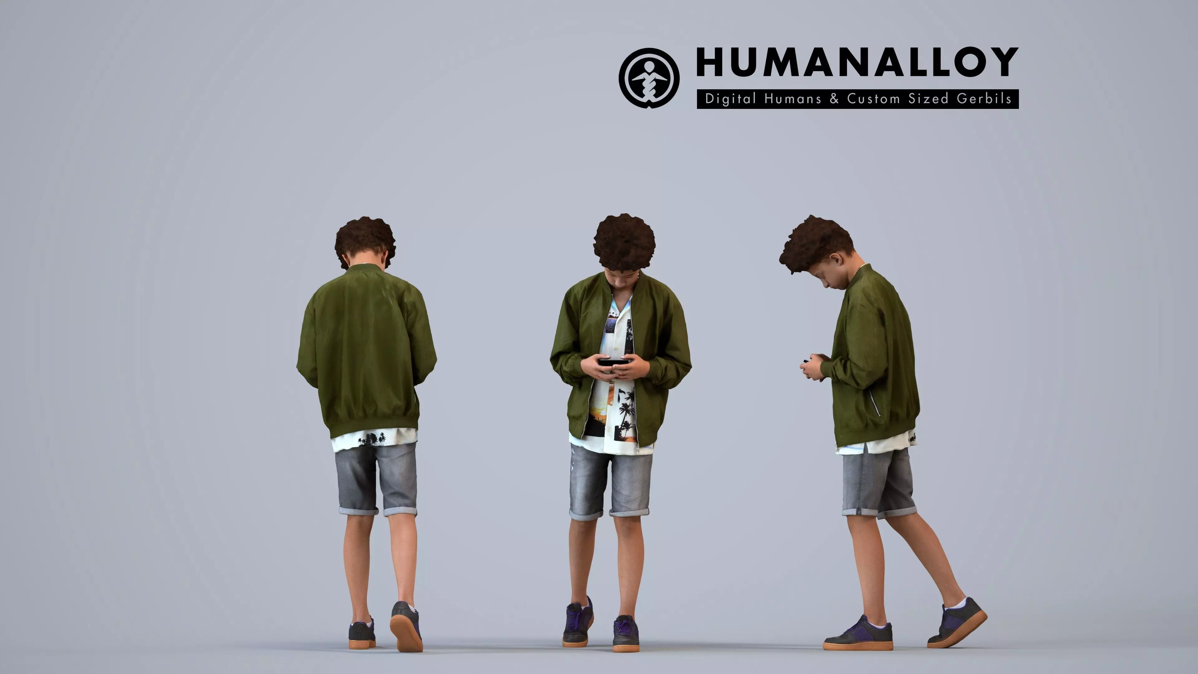00378Lucas004 - Teen mixed male walking publicly with 3D model