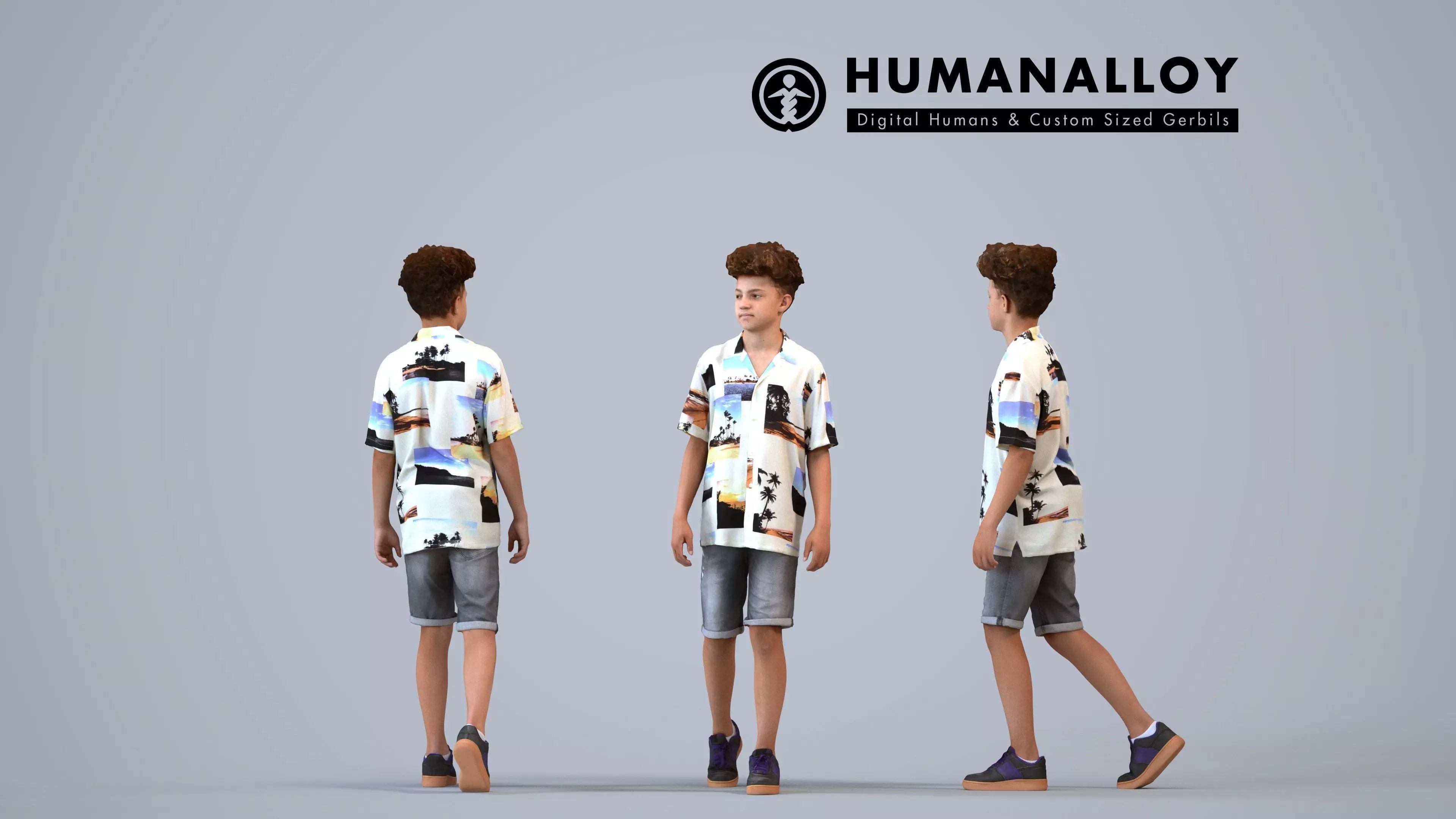 00378Lucas011 - Teen mixed-race male walking through public 3D model