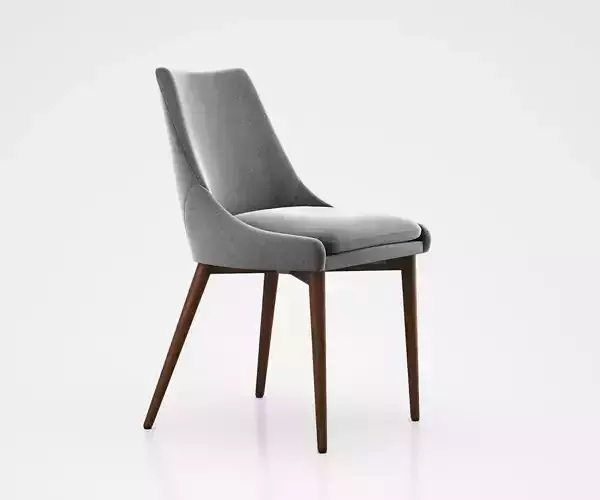 Sullivan Mid Century Dining Chair Wood Gray 3D model