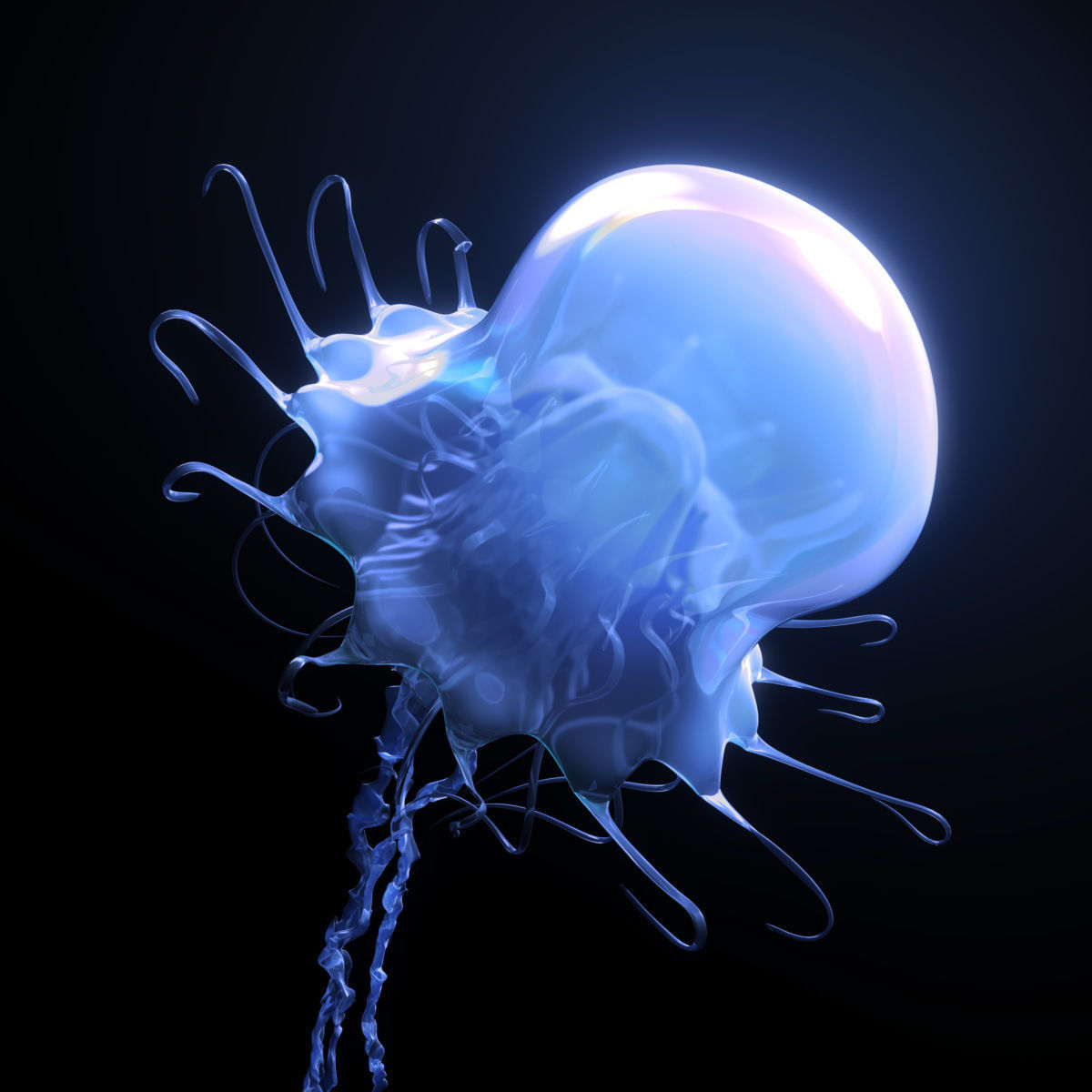 Jellyfish rigged animated 3D model_7
