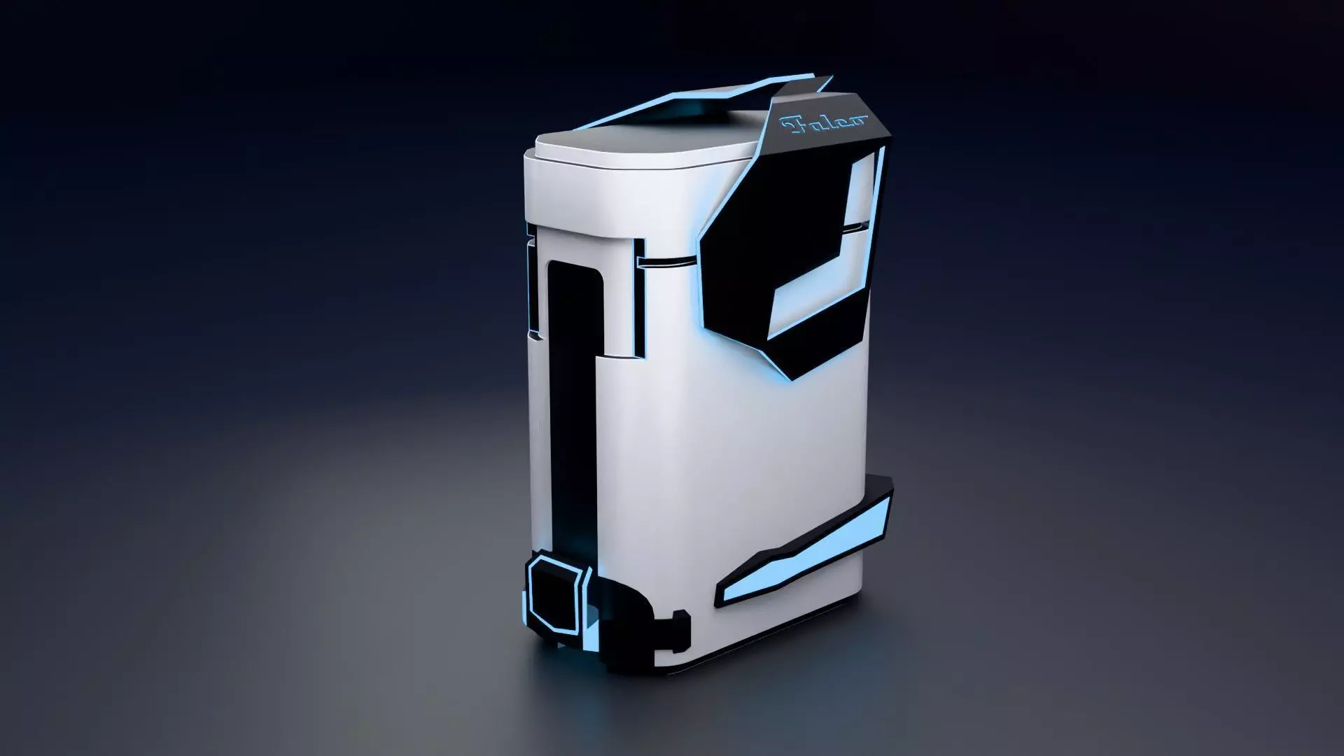 Futuristic PC Case - Sci Fi Computer Tower Low-poly 3D model