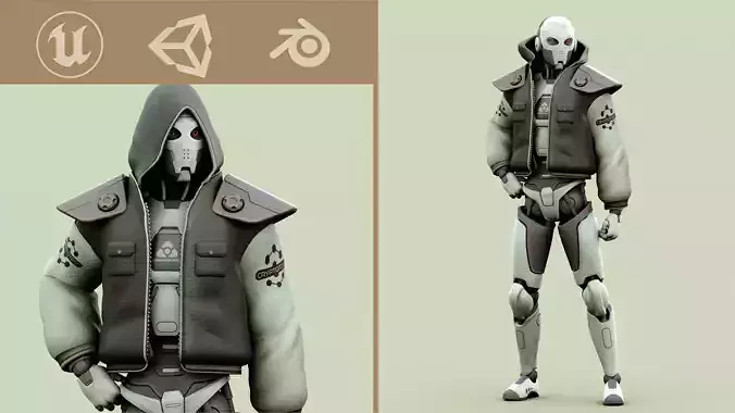 CYBORGTOPIA B-29  Rigged for Unreal Engine - Unity - MIXAMO