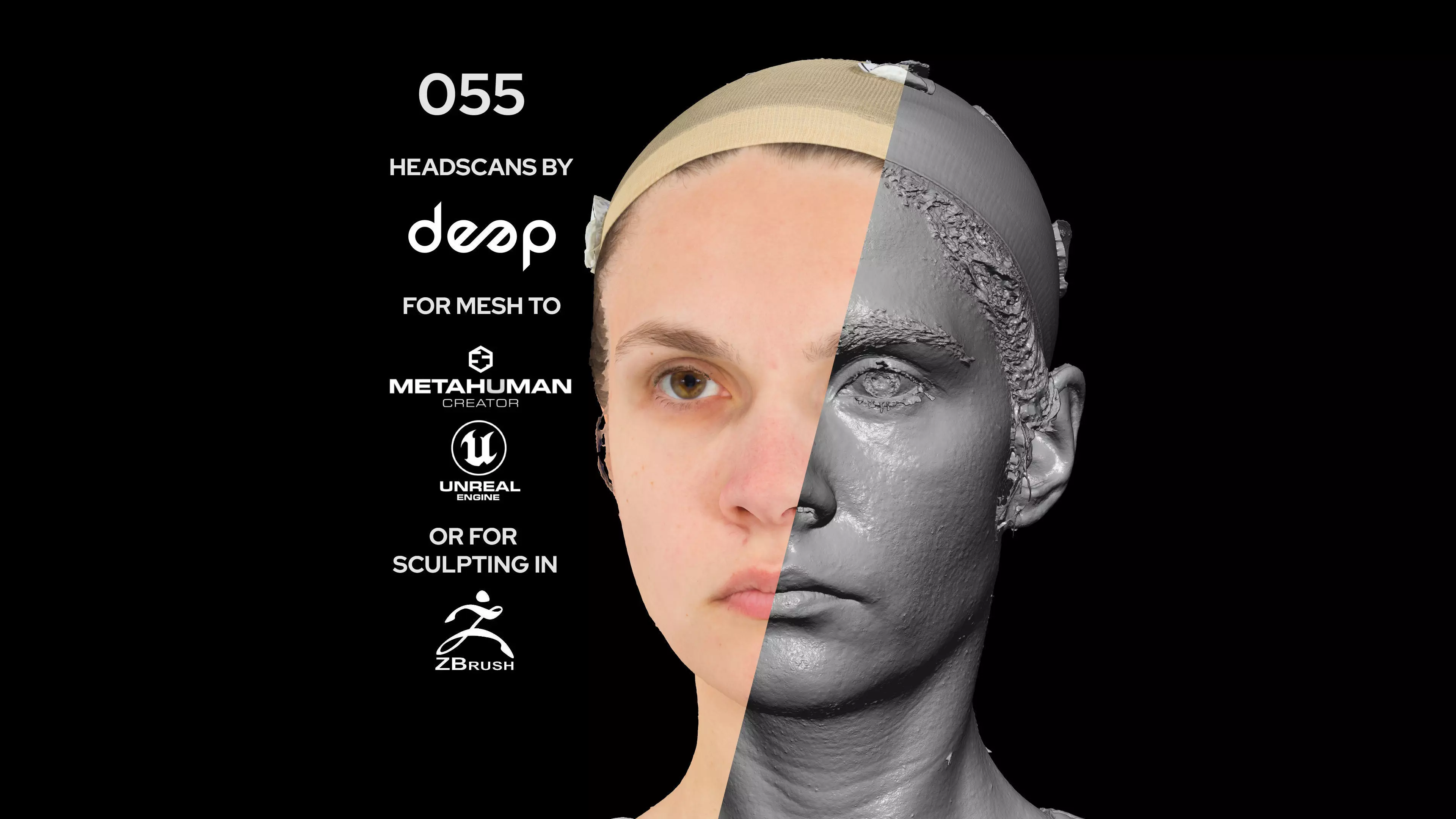 European Female 20s head scan 055 3D model