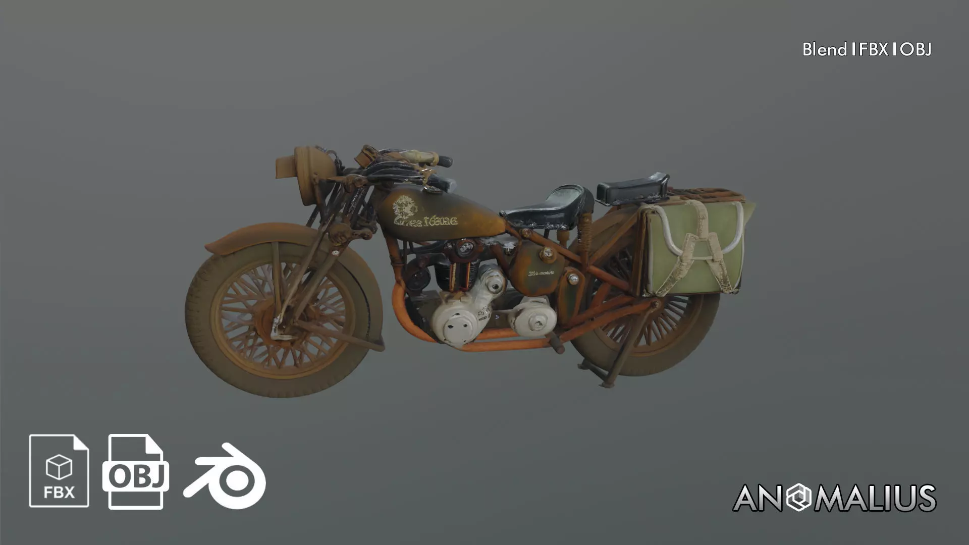 destroyed motorcycle 3D model