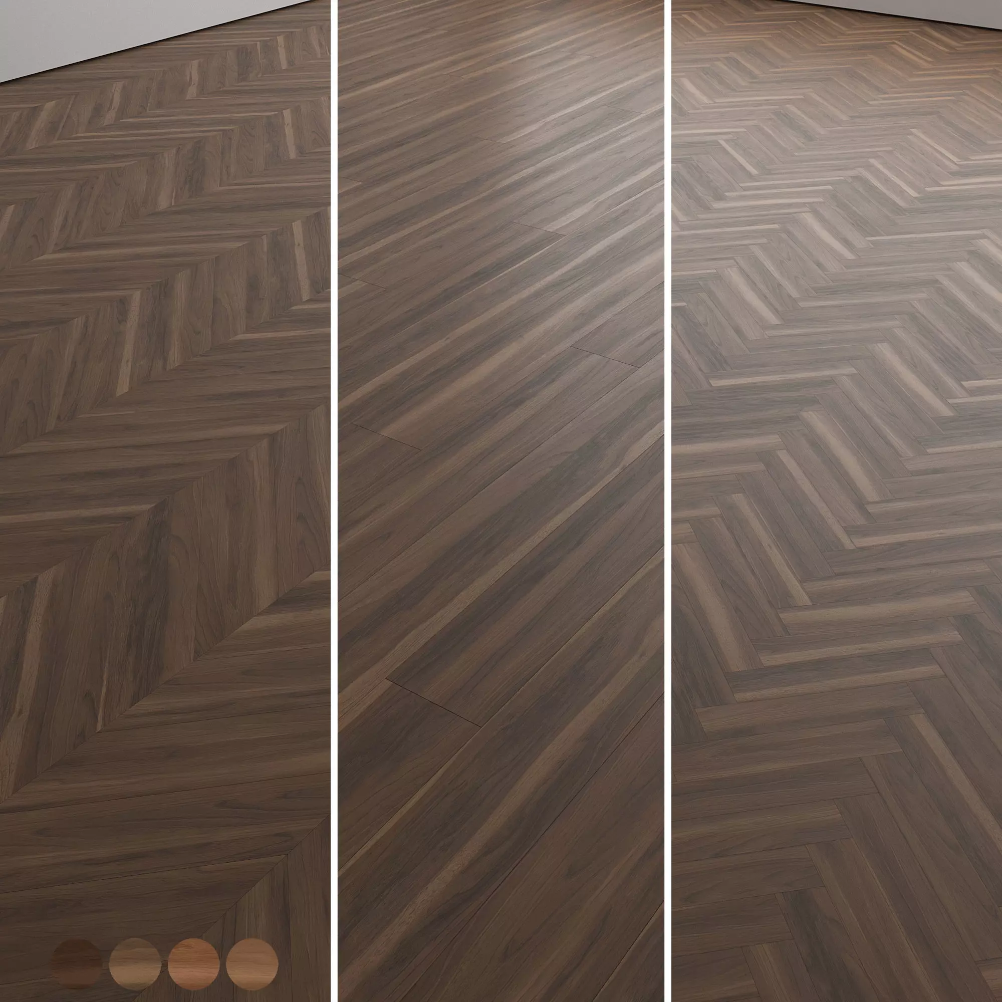 Walnut Wood Flooring and Parquet Set 04 Texture