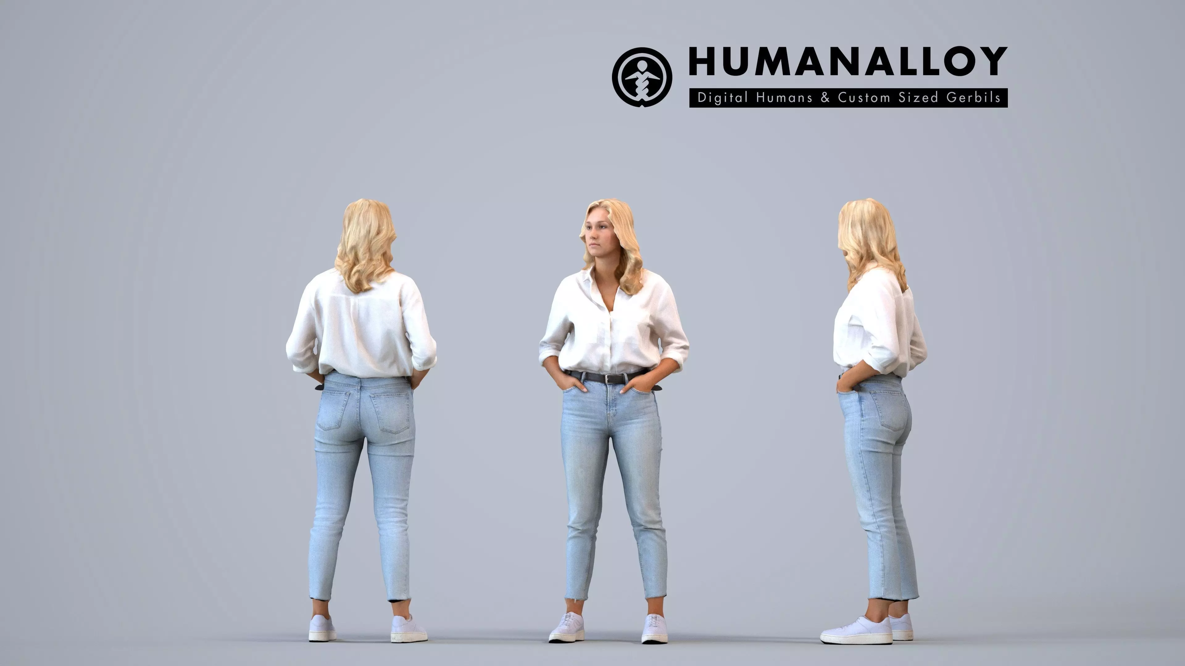 00405Jane003 - Adult Caucasian woman waiting in public space 3D model