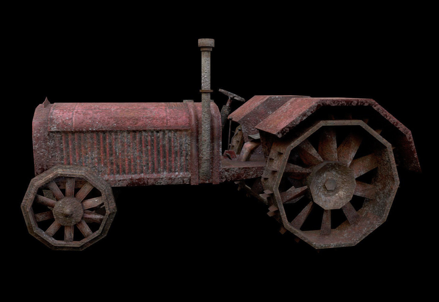 Tractor - PBR - Dirty Textured Low-poly 3D model_4