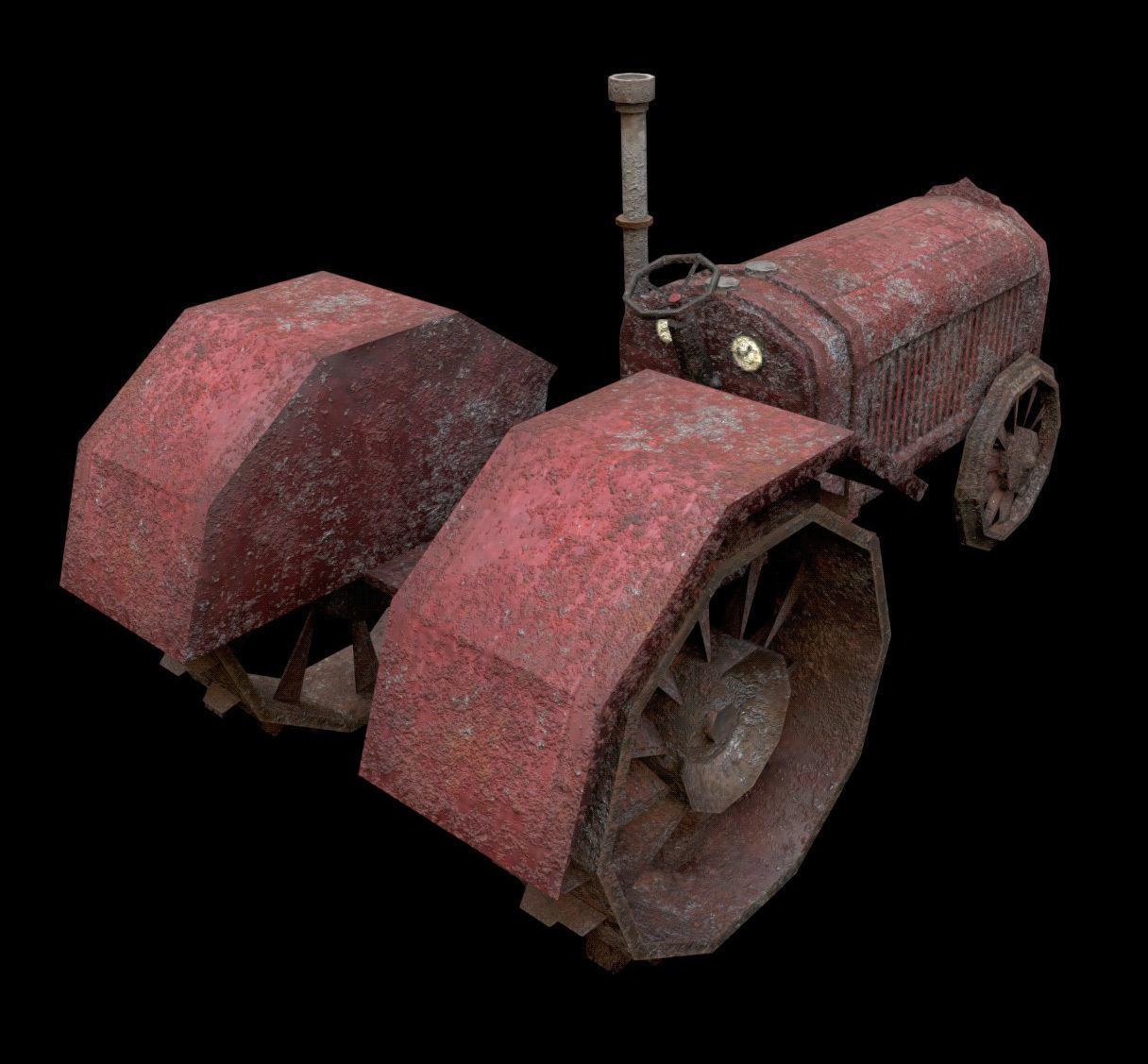 Tractor - PBR - Dirty Textured Low-poly 3D model_5