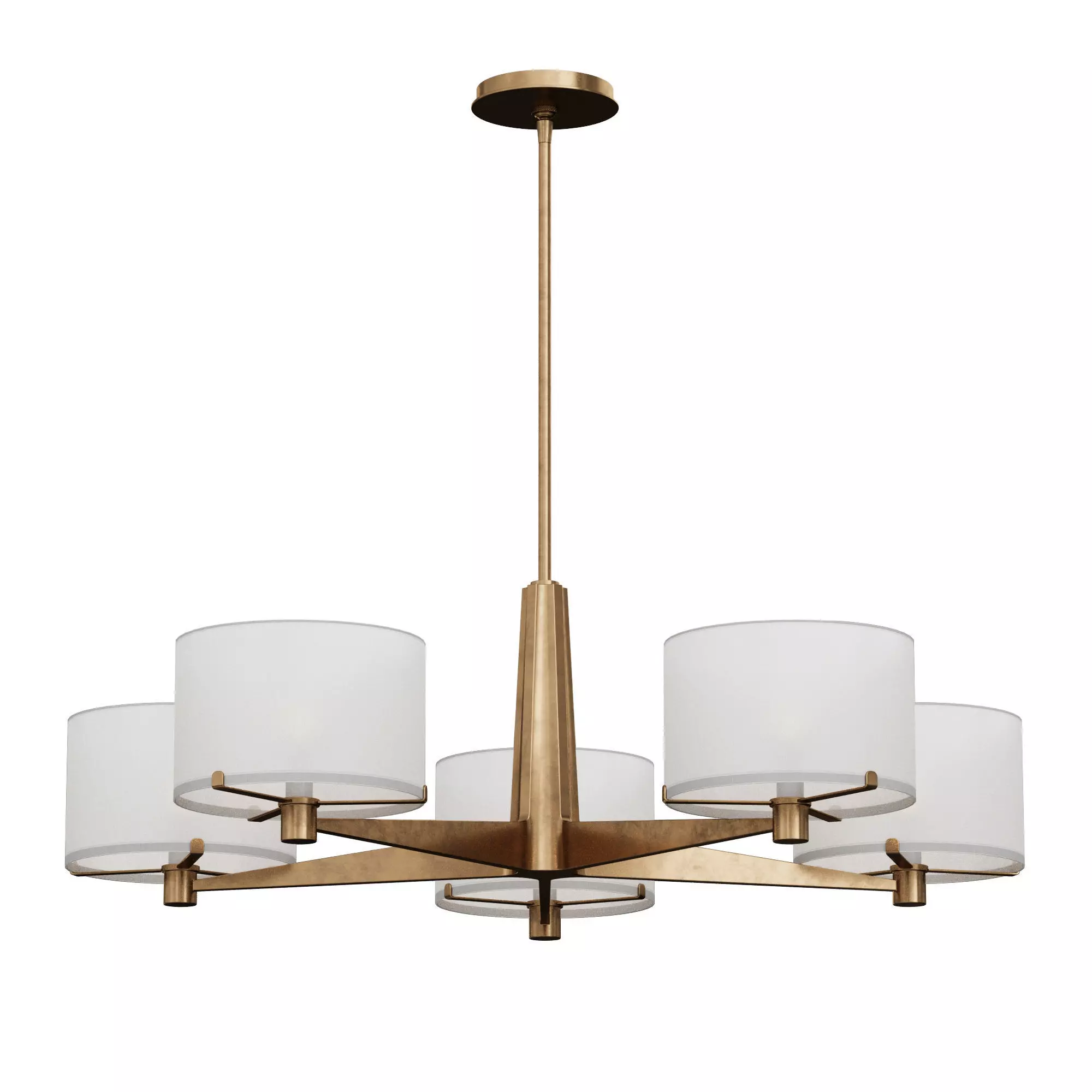 Isla Brushed Brass Metal Chandelier Light 3D model